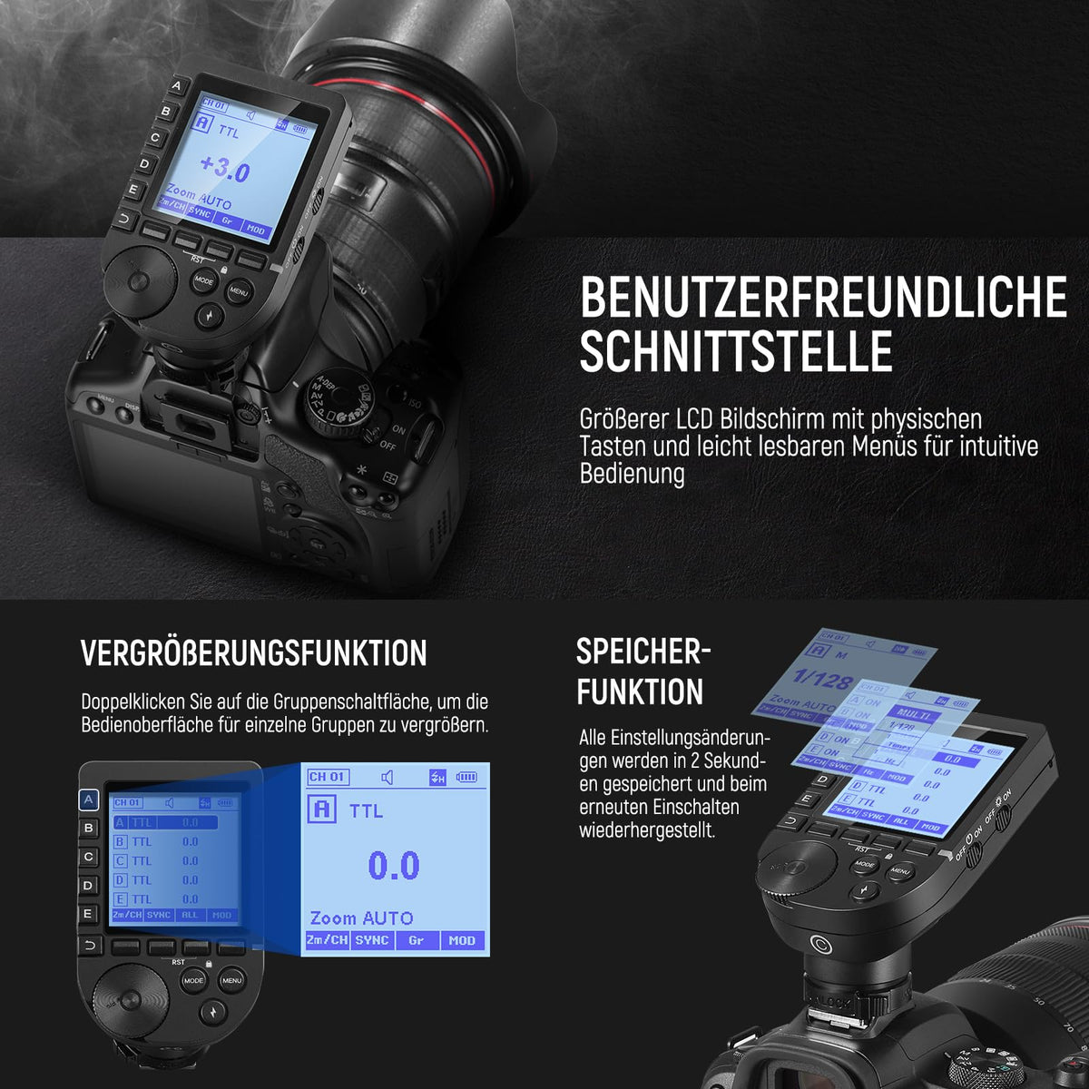 NEEWER Improved QPRO-C TTL Wireless Flash Trigger compatible with Canon