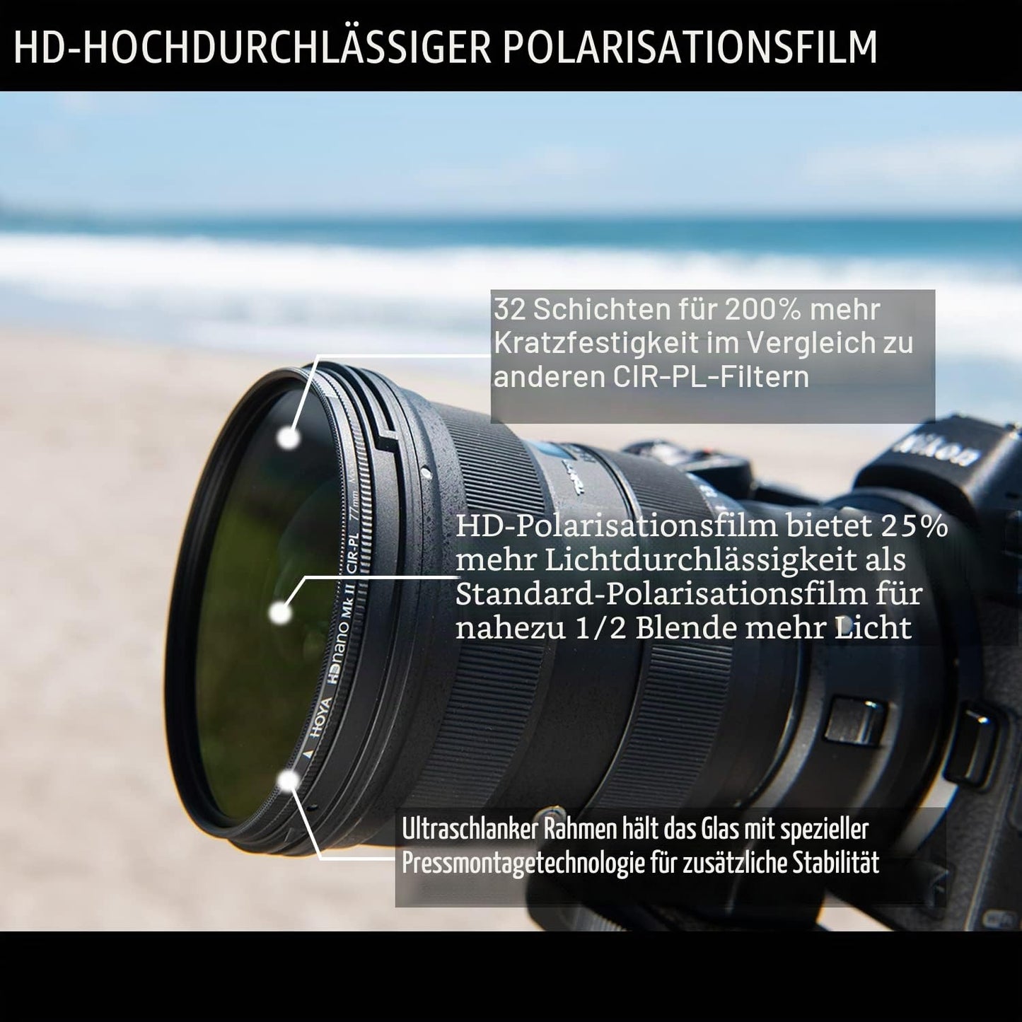 Filter Hoya HD Nano MkII CIR-PL 55mm - YYP4155