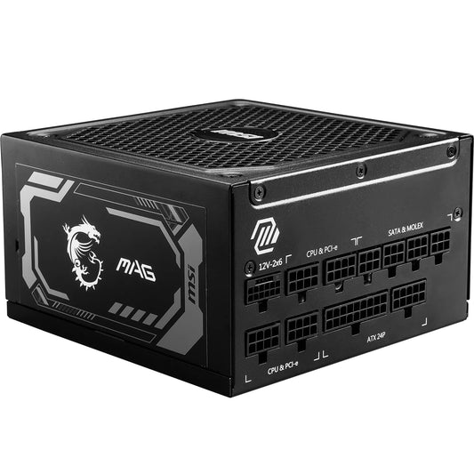 MSI MAG A1000GL PCIE5 sursă de alimentare, 1000W, 80 Plus Gold, ATX 3.1, suport GPU PCIe 5.1, sursă ATX, cablu plat negru - 306-7ZP9B11-CE0