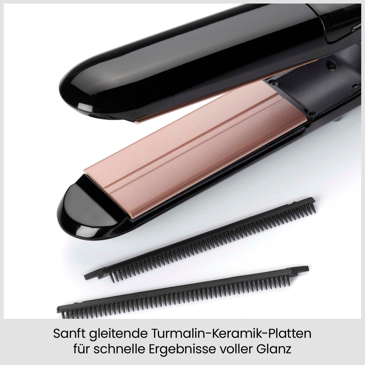 BaByliss Steam Smooth Îndreptător de păr, aparat de styling cu aburi, Negru | Plăci ceramice XL de 39mm, îndreptător pentru păr gros și lung, îndreptare anti-frizz, 5 niveluri de temperatură până la 230°C, ST493E - 997-81081