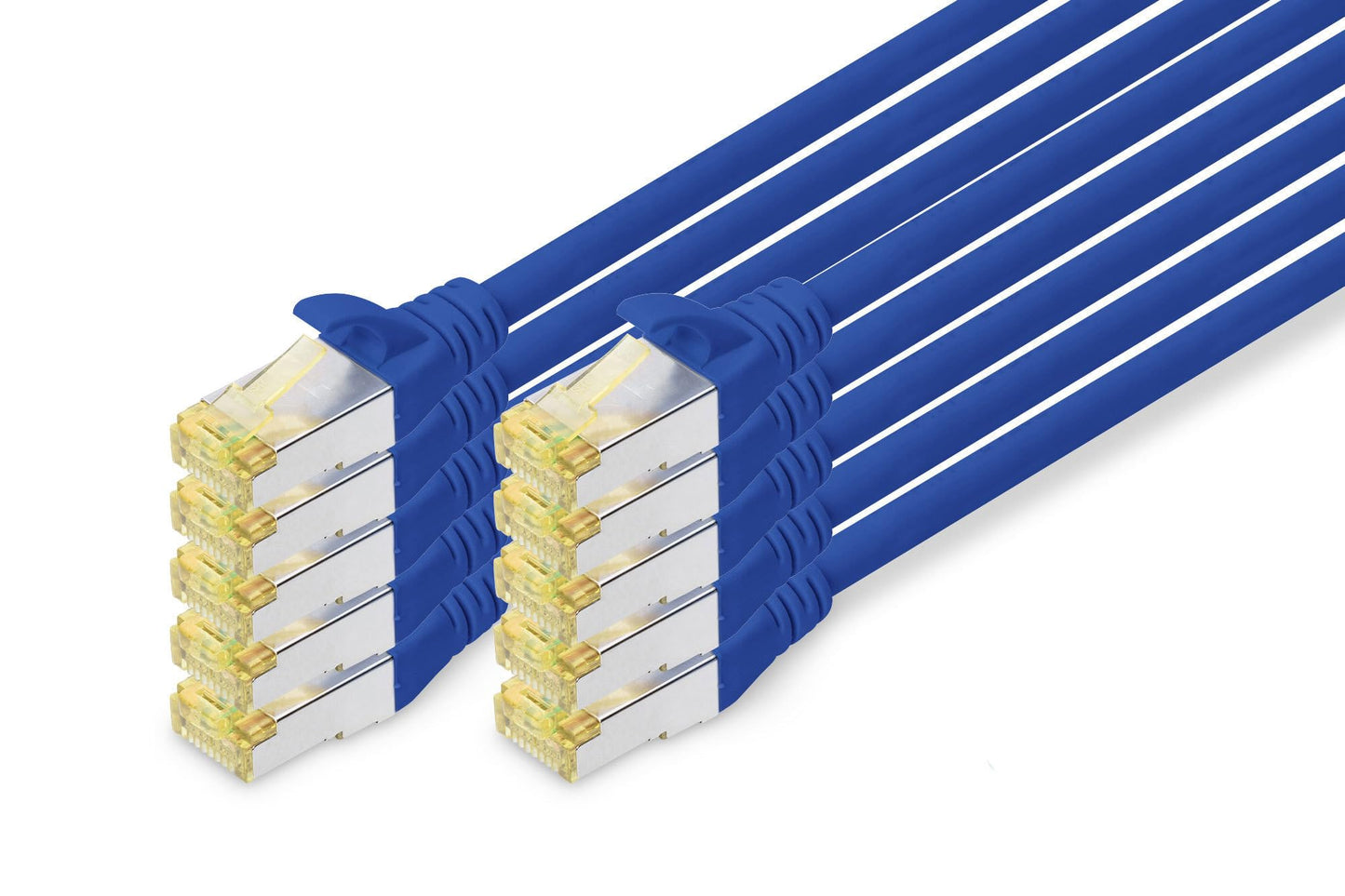 DIGITUS LAN cable Cat 6A – 2 m – 10 pieces – S/FTP shielded – blue - DK-1644-A-020-B-10