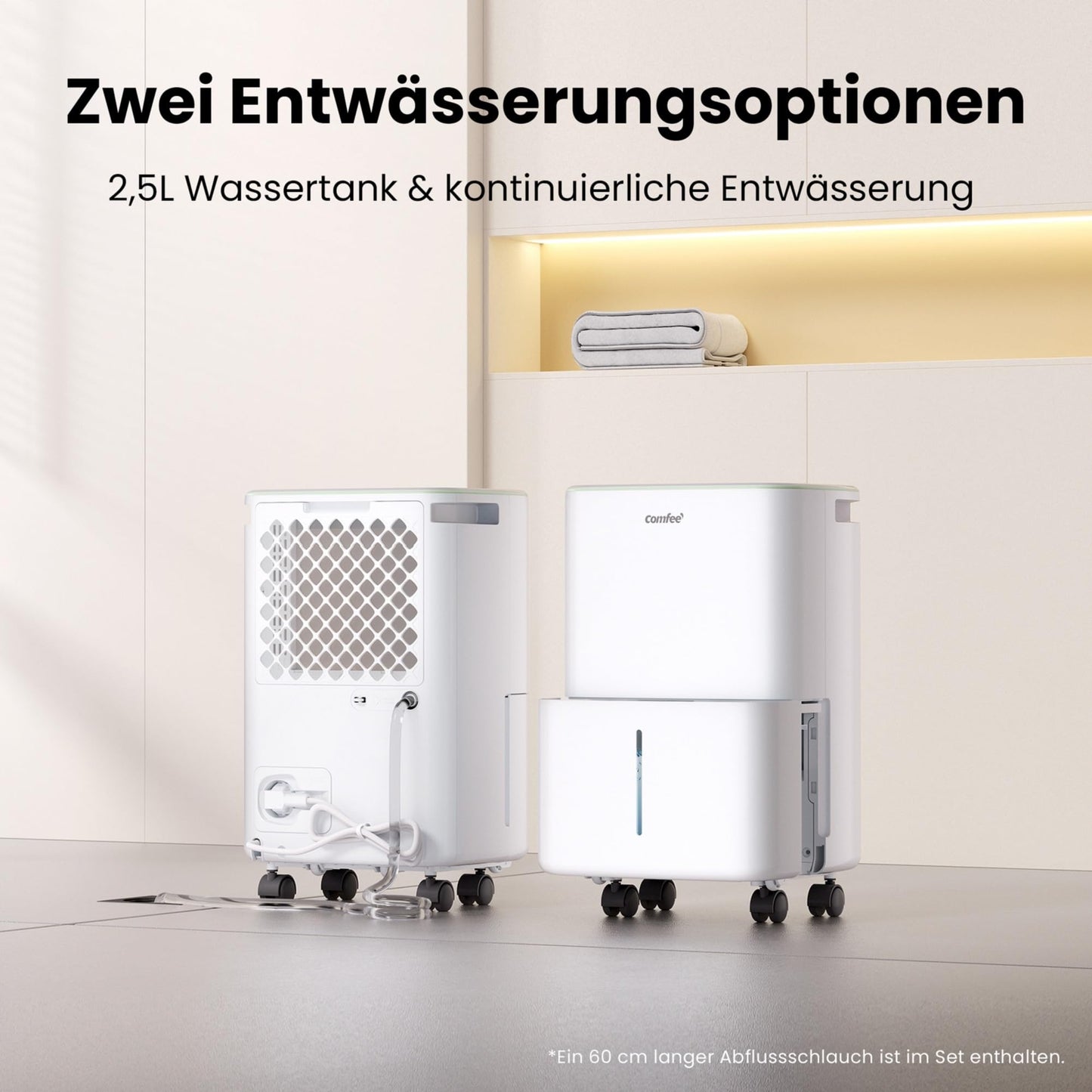 COMFEE dehumidifier 10 liters/day, suitable for rooms of approx. 40 cubic meters (16 square meters), automatic defrost, child lock, noise reduction, refrigerant R290, CDDOE-10DEN7-QA3(EU)
