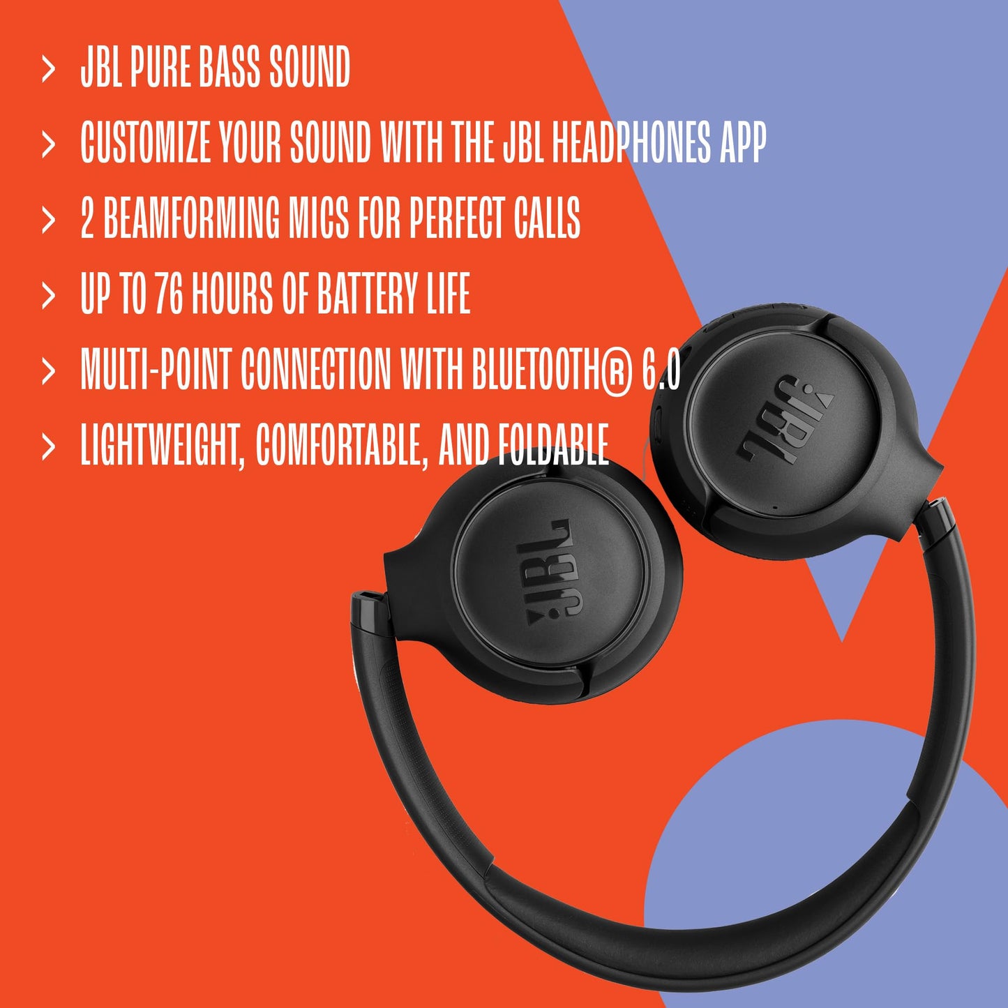 JBL Tune 530 BT Wireless On-Ear Kopfhörermit JBL Pure Bass - JBLT530BTLAVEU