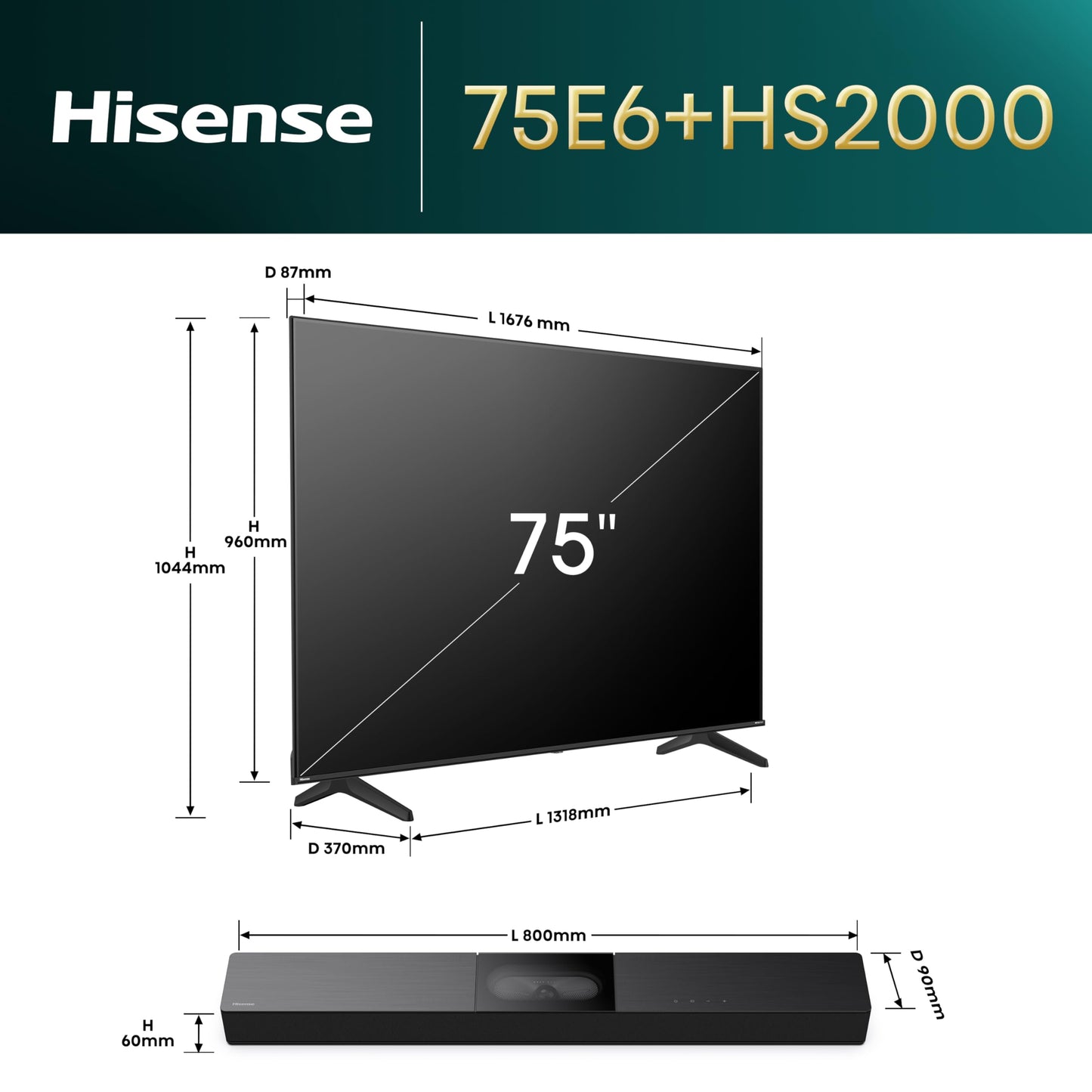 Hisense 75E6NT television bundle