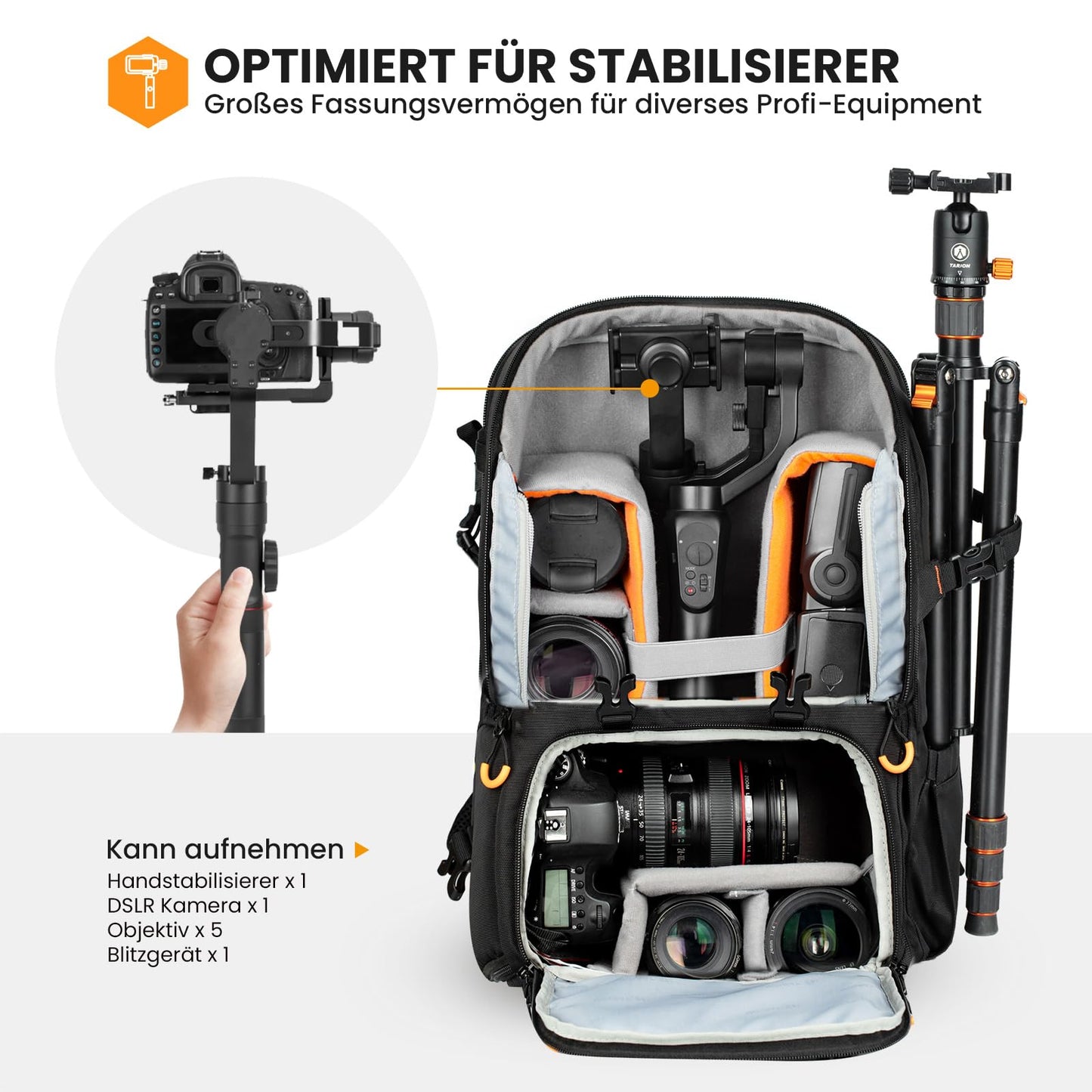 TARION Camera Backpack, Waterproof Photo Backpack SLR DSLR Backpack Camera Bag for Digital SLR Cameras (PBl) - PBL