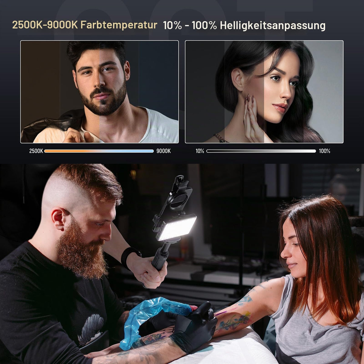 NEEWER Basics LED Selfie Tattoo Light compatible with iPhone, BL120B