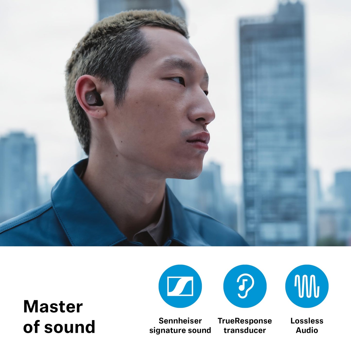 Sennheiser MOMENTUM True Wireless 4, wireless Bluetooth headphones, Bluetooth 5.4, noise canceling, comfortable design, 30 hour battery life, adaptive ANC, LE Audio, Auracast, black copper - 700367