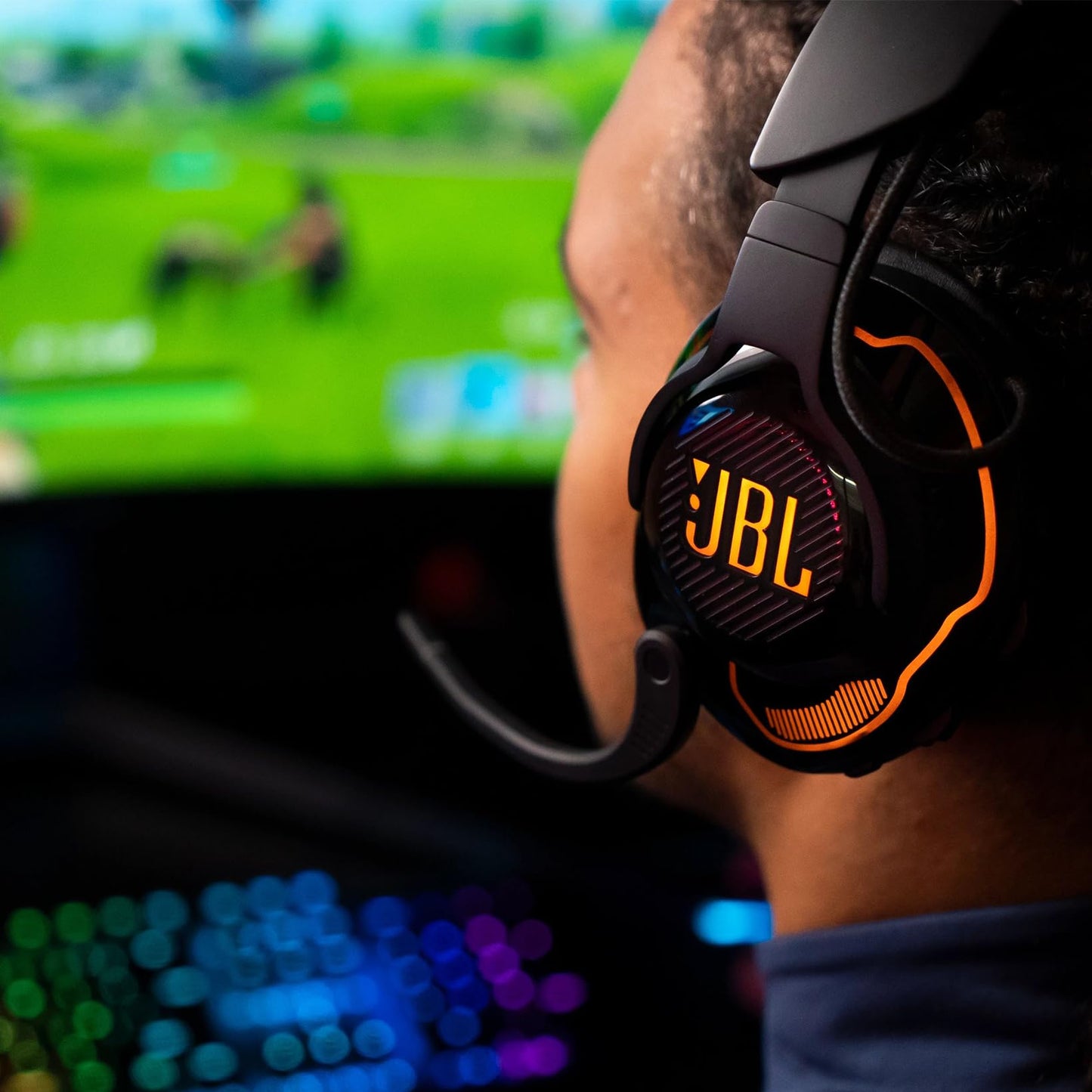 JBL Quantum 910 Over-Ear Gaming Headphones - Wireless 2.4 GHz, Bluetooth 5.2 and 3.5 mm jack - With head tracking function, ANC and 39 hours of battery life - Black - JBLQ910WLBLK