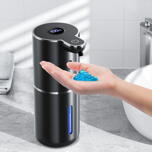 Soap dispenser automatic with digital display, 380 ml electric soap dispenser with sensor, wall mounting, contactless, USB rechargeable IPX5 waterproof for bathroom, kitchen - P18