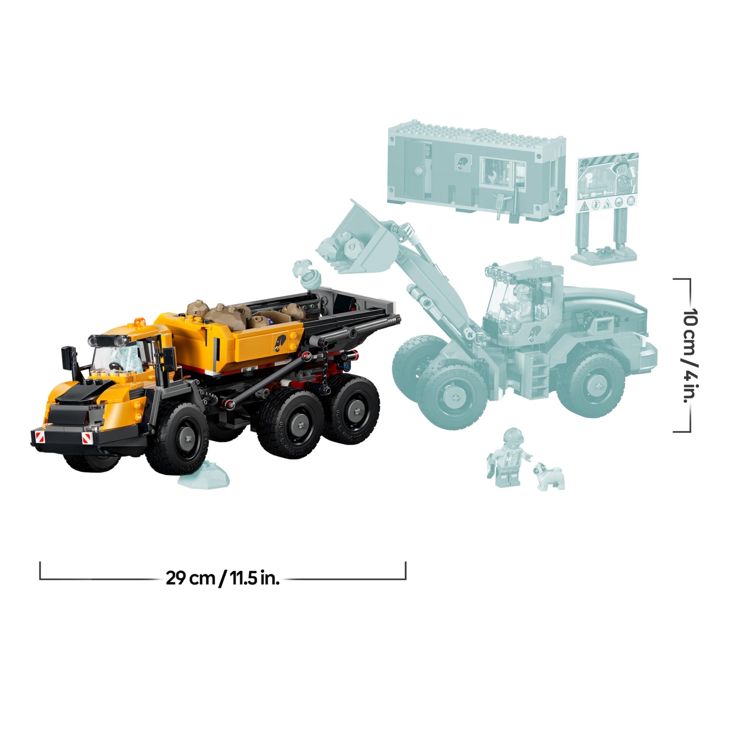 LEGO City Dump Truck and Shovel Loader Toys - Construction Site Vehicles with Working Functions and 3 Minifigures - STEM Birthday Gift for Boys Ages 8 and Up - 60494