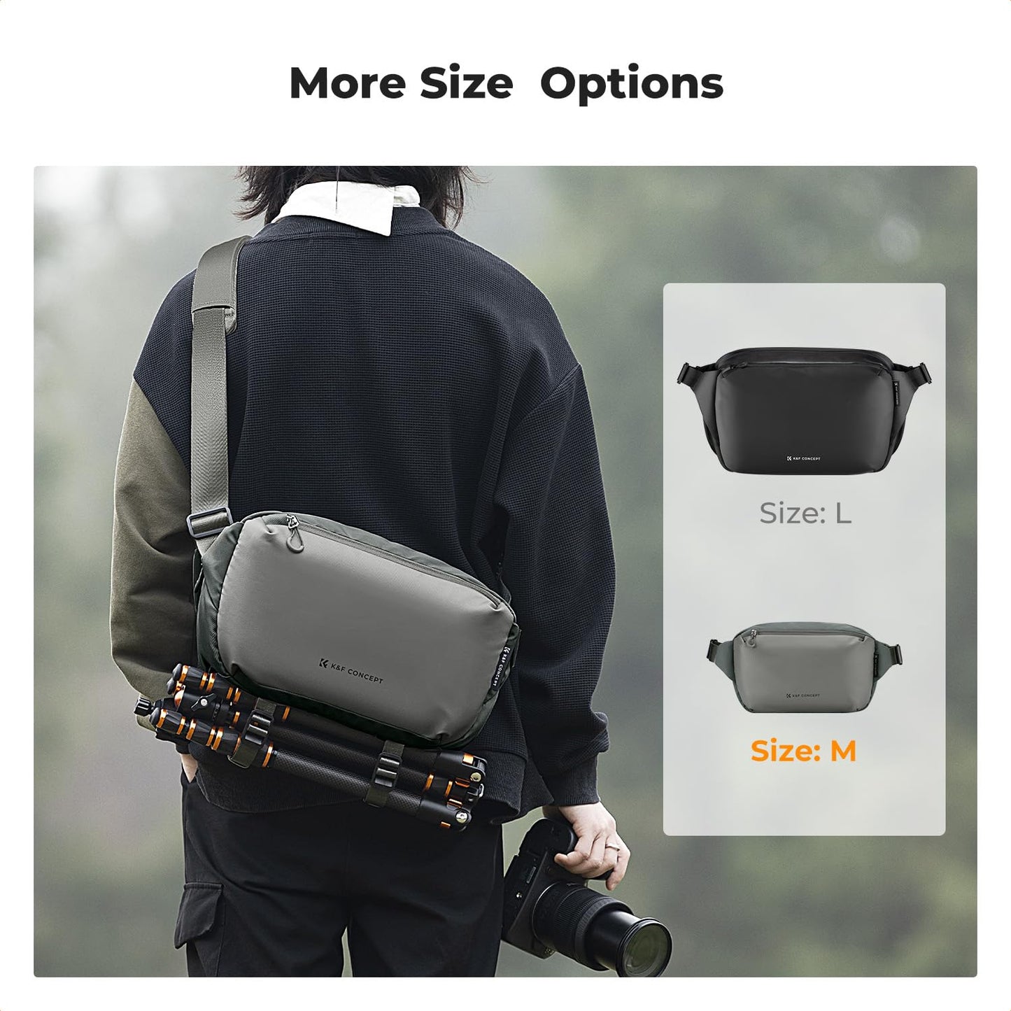 K&F CONCEPT Camera Backpack Shoulder Bag Square Bag Bags for Photographers Camera Rectangle Case Compatible with Canon/Nikon/Sony/DJI Mavic Drone Backpack (Dark Gray) - KF13.157V6