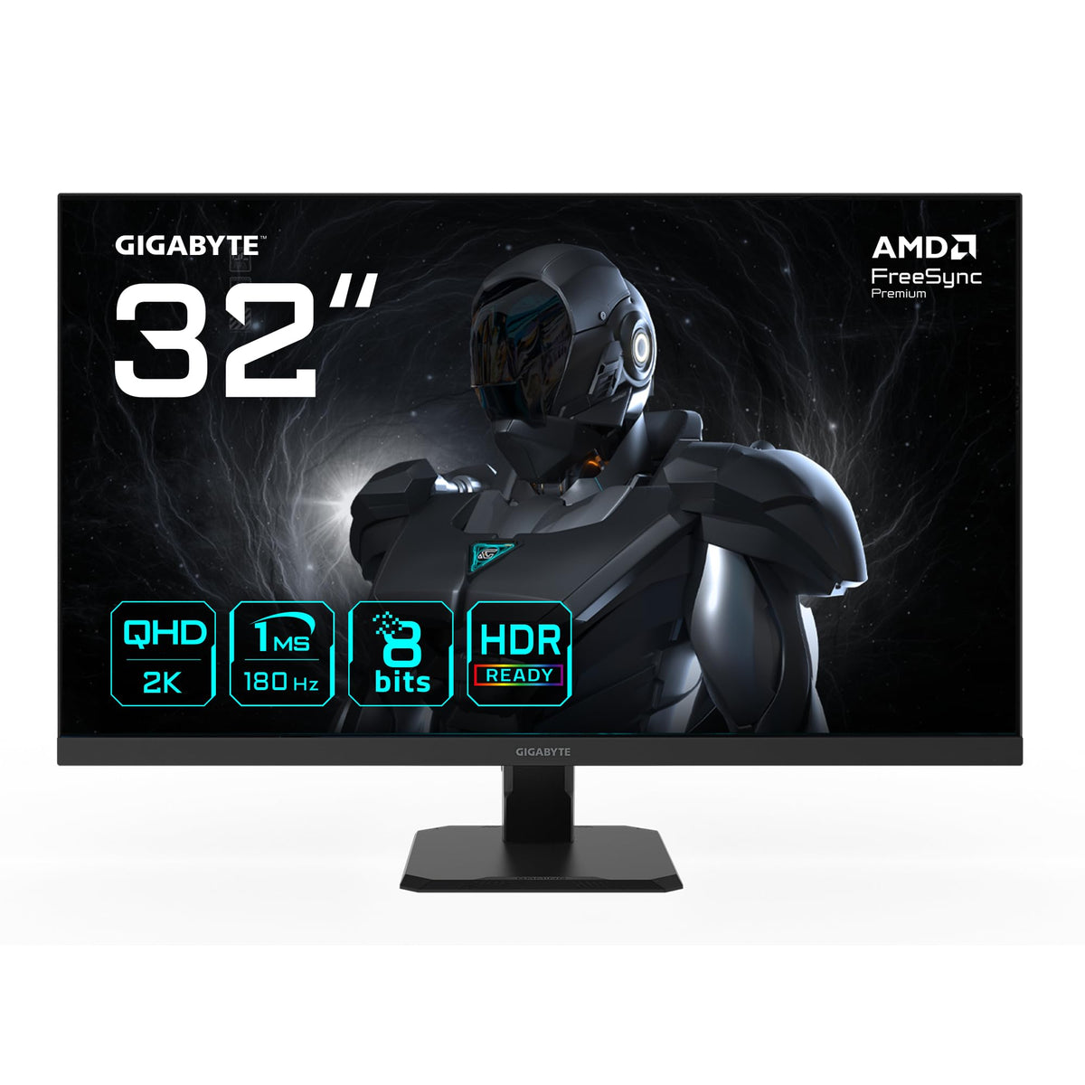 Gigabyte GS32QA 32” QHD Gaming Monitor - 2560 x 1440, 180Hz, 1ms, 300 cd/m², FreeSync Premium, HDR Ready, HDMI 2.0, DisplayPort 1.4