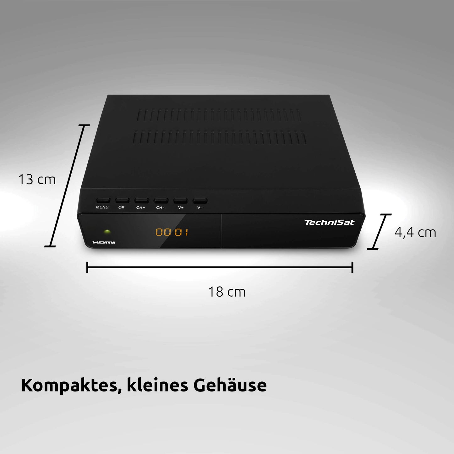 TechniSat HD-S 210 satellite receiver (DVB-S/S2, HDMI, USB media player, pre-installed channel list, sleep timer, remote control, EPG, compact) - 0000/4805