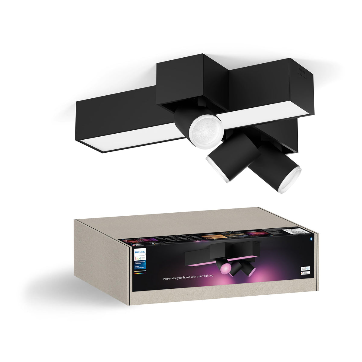 Philips Hue Centris 3 Spot Light, Iluminat interior, form încrucișată, Negru - 8720169318670