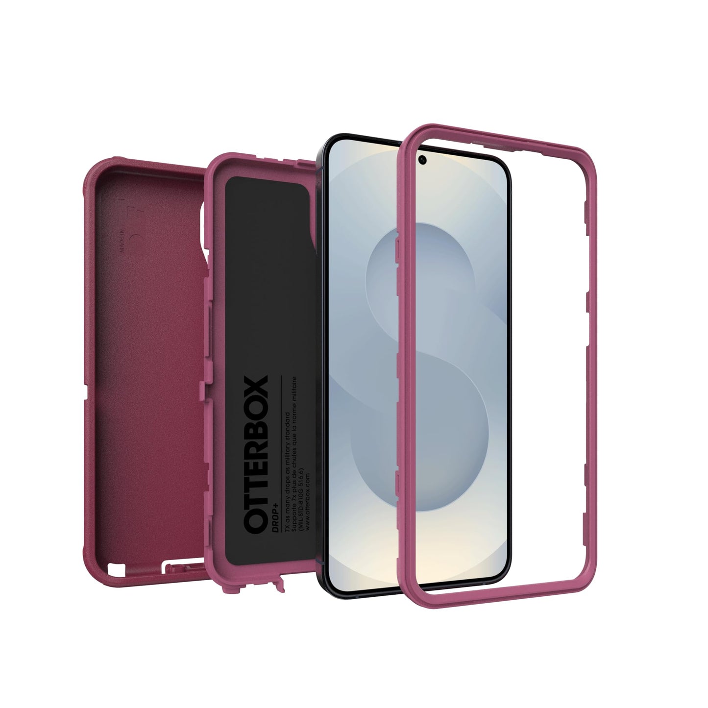 OtterBox Defender Case for Samsung Galaxy S25+ Shockproof Drop Proof Ultra Heavy Duty Protective Case 7X Military Grade Tested Pink - 77-97616