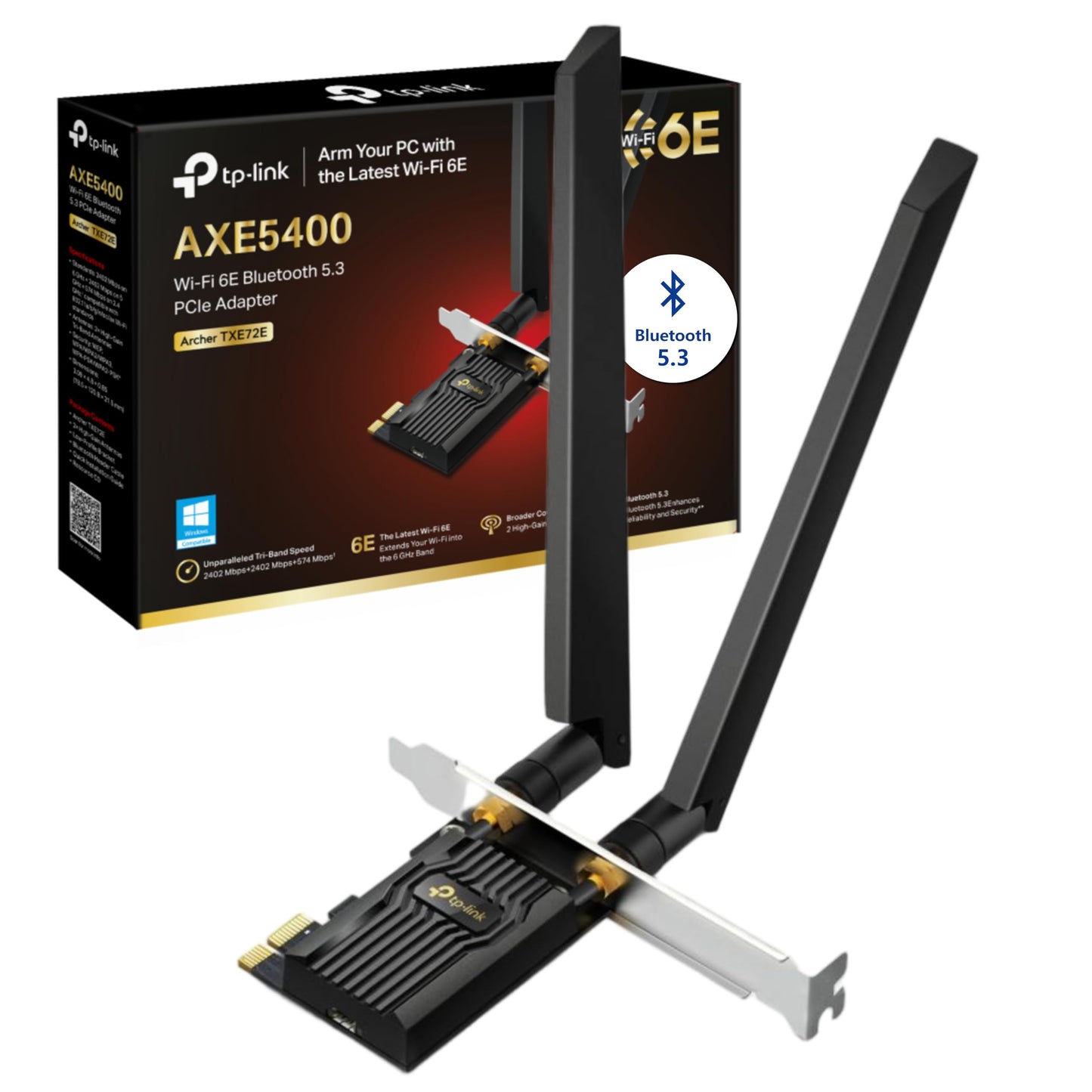 TP-Link Archer TXE72E AXE5400 Wi-Fi Adapter 6E Bluetooth 5.3 PCIe 6GHz 2402Mbps