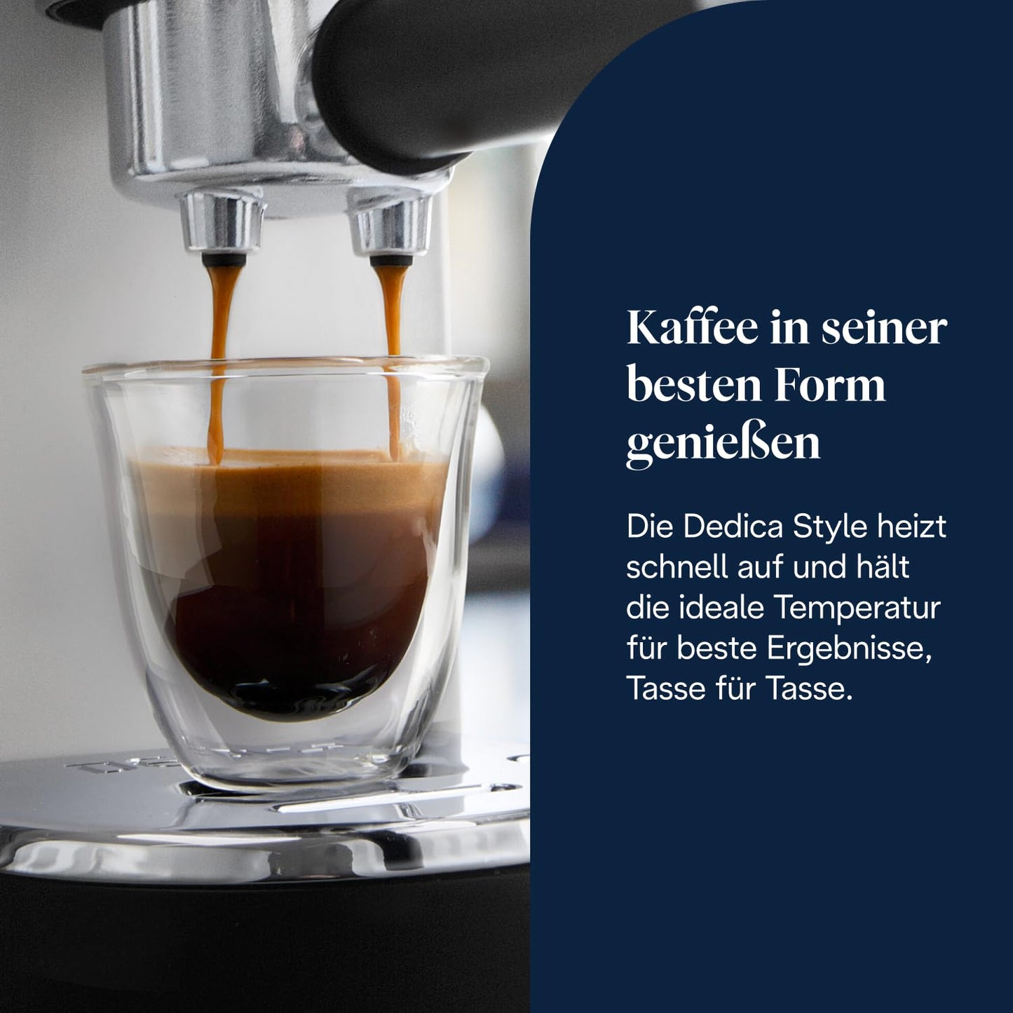De'Longhi Dedica Style - Perfetto compact portafilter machine espresso machine with buttons, manual milk frother for espresso and cappuccino, ESE pad suitable, 15cm wide, white (EC685.W)