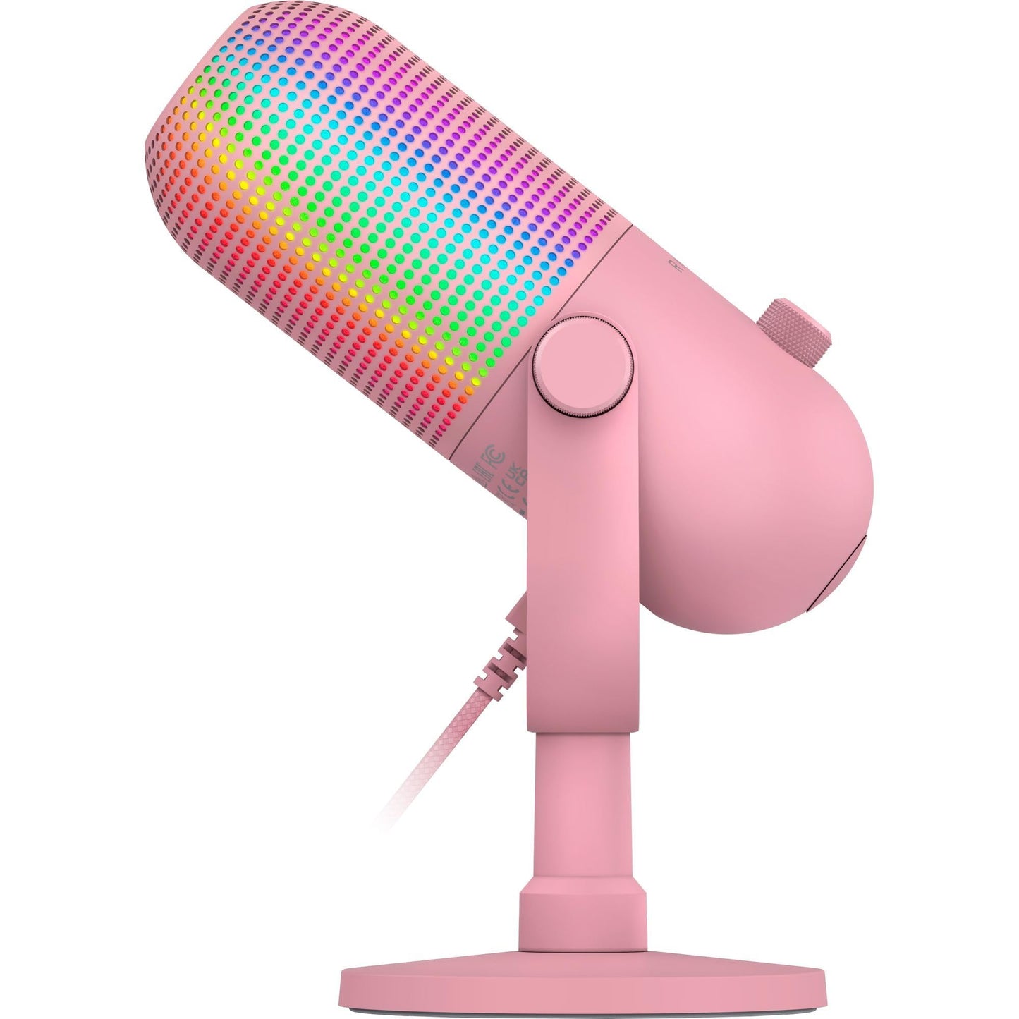 Razer Seiren V3 Chroma - RGB USB microphone - supercardioid condenser microphone with tap-to-mute (reactive lighting, digital gain limiter and integrated shock absorber) Quartz - RZ19-05060300-R3M1