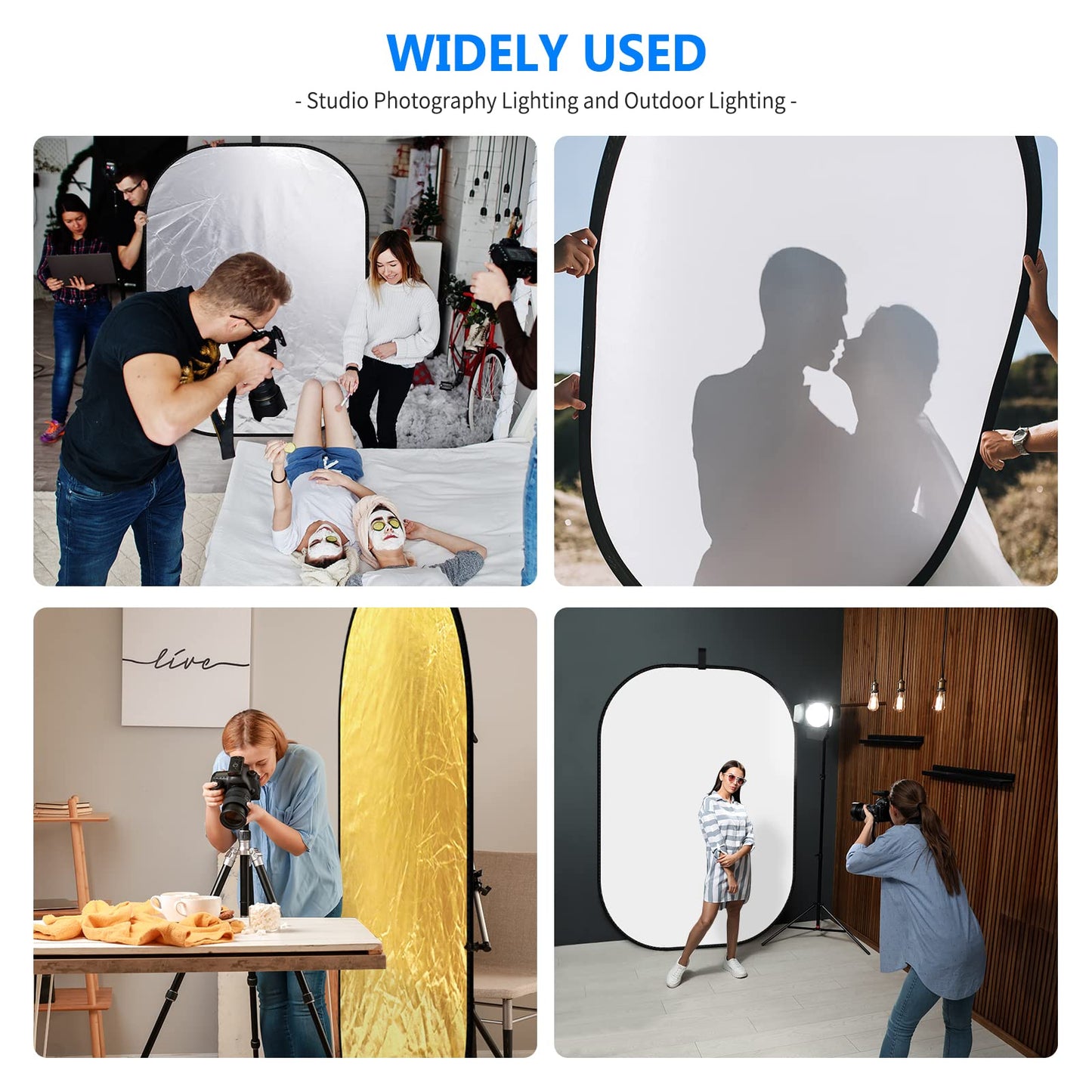 NEEWER 59"x79"/150x200cm light reflector for photography, portable 5 in 1 - 10071559