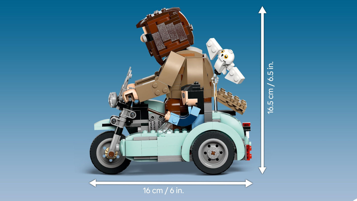 LEGO Harry Potter Hagrid and Harry's Motorcycle Tour - Toy with motorcycle, sidecar & Owl Hedwig - With minifigures to collect - Creative gift for girls and boys aged 9 and up - 76443