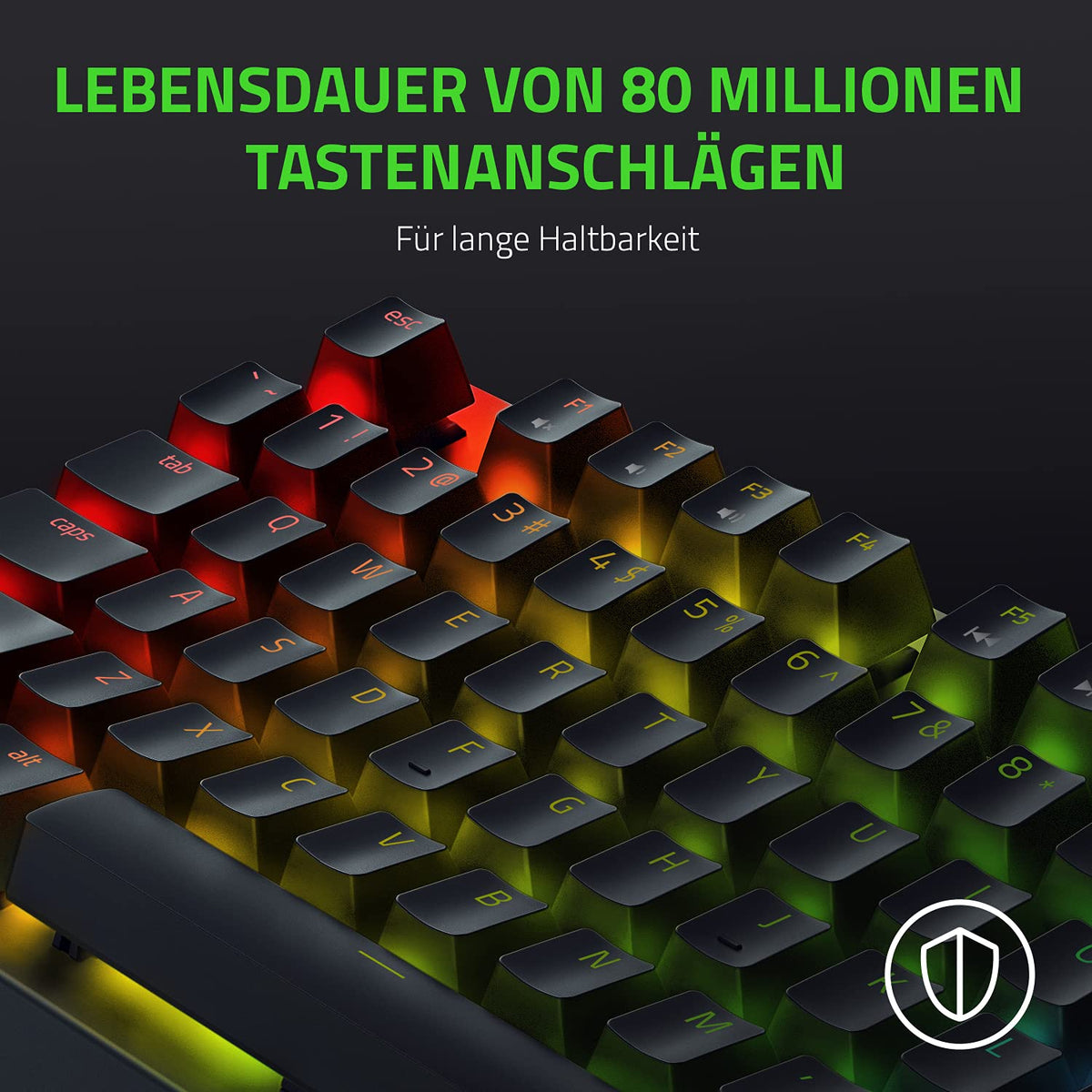 Razer BlackWidow V3 Tenkeyless (Yellow Switch) - Tastatur mecanică pentru gaming fără bloc numeric (Switch-uri mecanice silențioase, compactă, taste complet programabile) layout QWERTY US | Negru - RZ03-03491800-R3M1