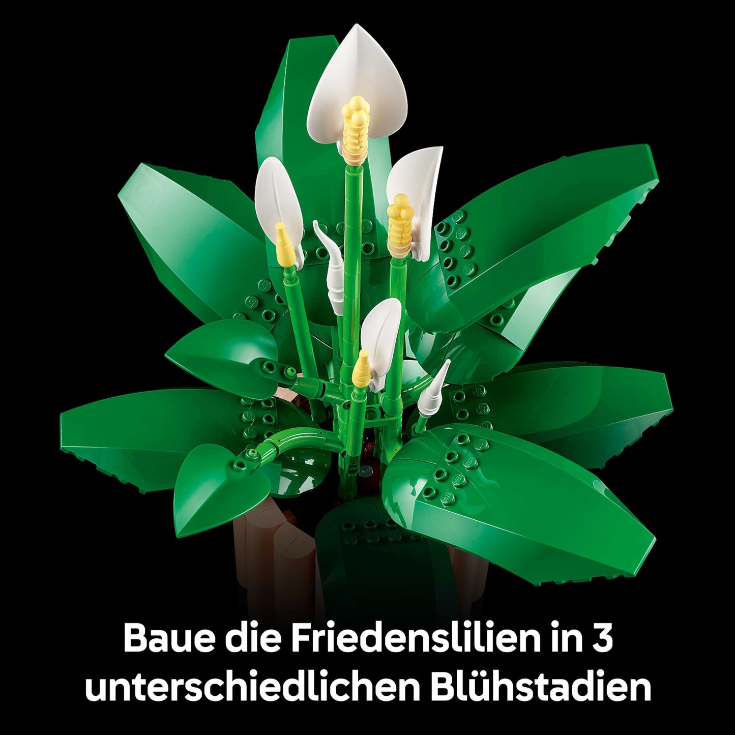 LEGO Botanicals Peace Lily - Artificial Plant Set for Adults - With Artificial White Flowers and Buds for DIY Decoration - Gift Idea for Women - 11504