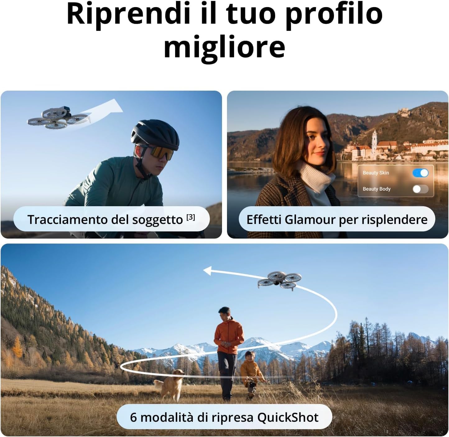 DJI Flip Fly More Combo (RC 2 remote control with screen) - mini drone with camera 4K, hand start, automatic return, intelligent flight, follow-me, 13 km HD transmission, 3 batteries for 93 minutes of flight time - 6941565992536