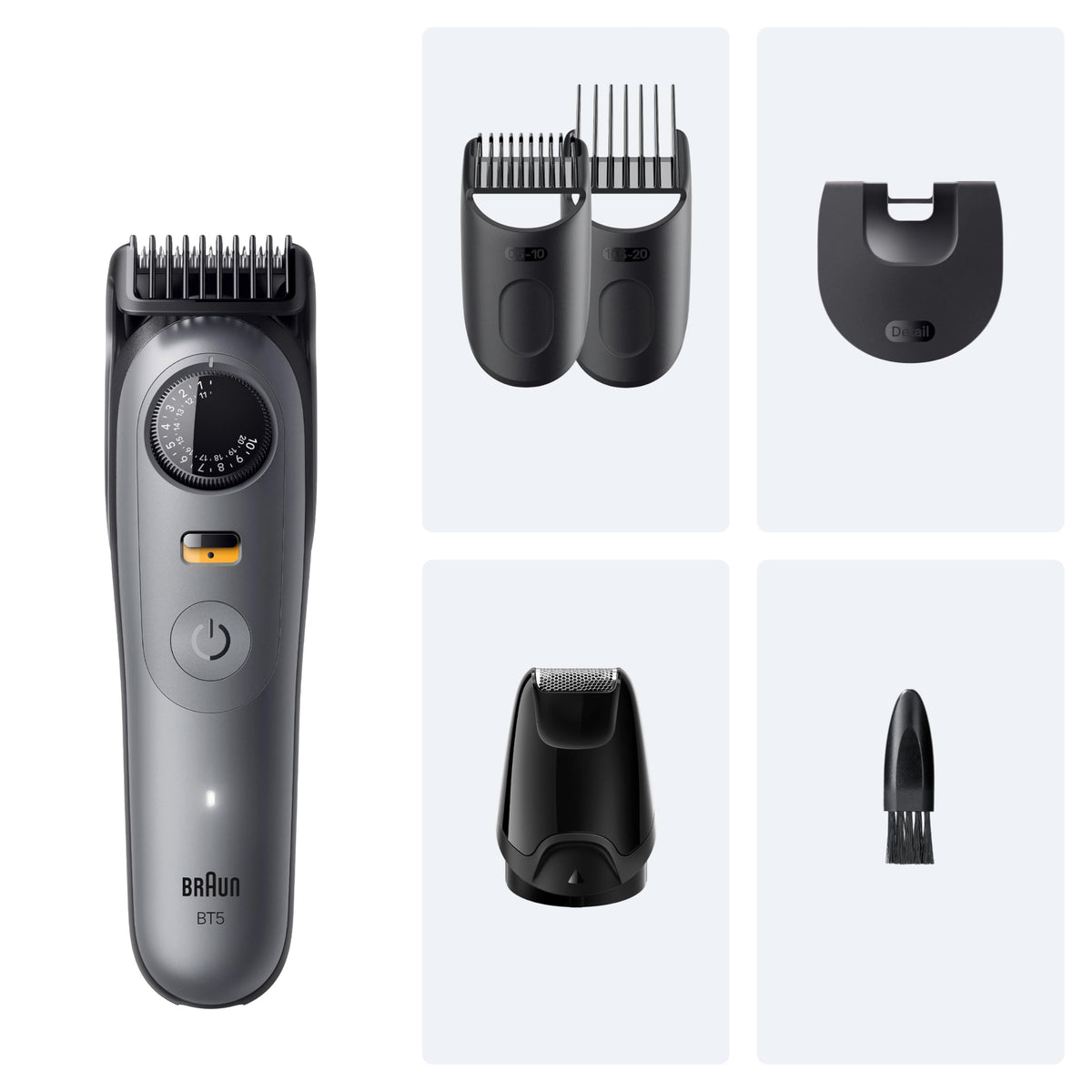 Braun Beard Trimmer Series 5, Cordless Beard Trimmer for Men, BT5525, Gray - 7500435244947