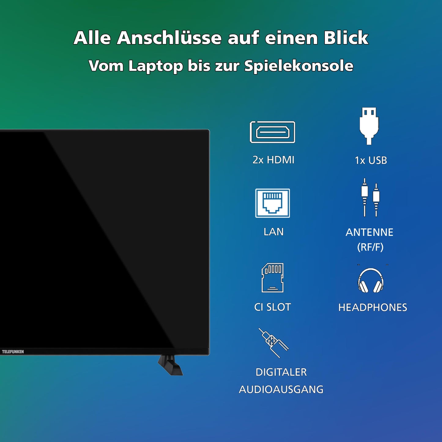 TELEFUNKEN QF32VP750S QLED TV 32 inch Smart TV VIDAA Full HD TV, HDR TV with integrated triple tuner, LED TV black (2026)