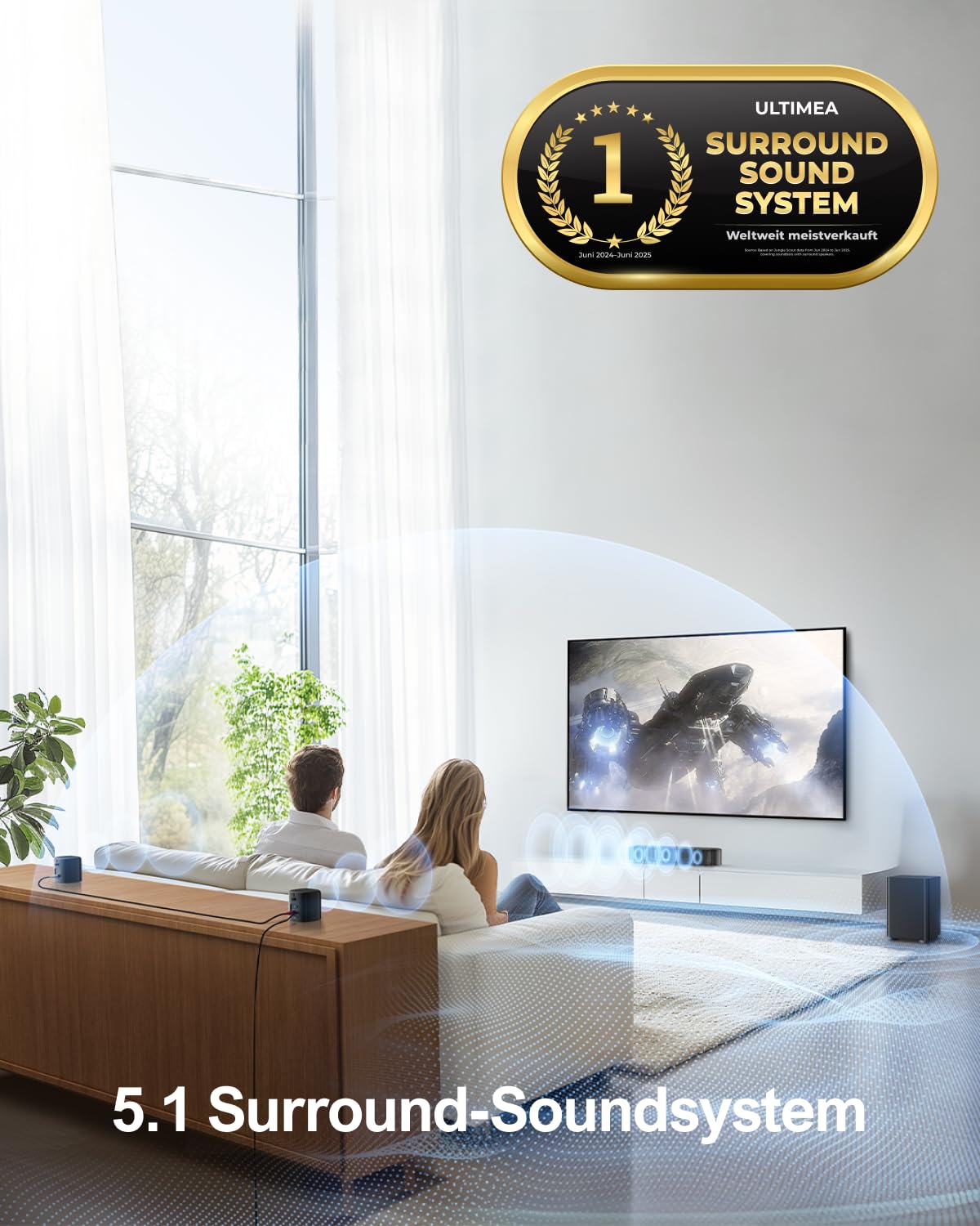 ULTIMEA 5.1 Soundbar with Dolby Atmos, Surround Sound System, Aura A50 Pro - U2523