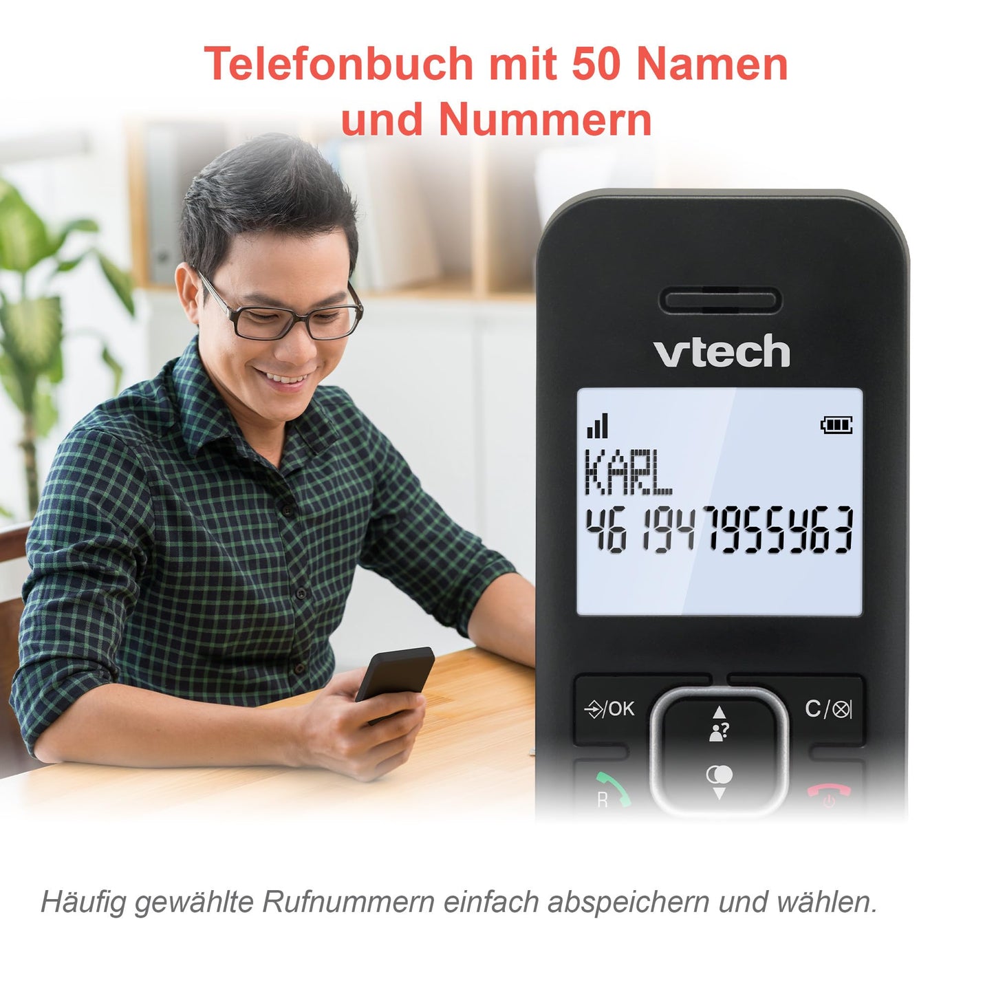 VTech LS1050 DECT Telephone Cordless Cordless telephone with answering machine, innovative charging station, call barring, caller ID/call waiting function, hands-free facility, backlit display