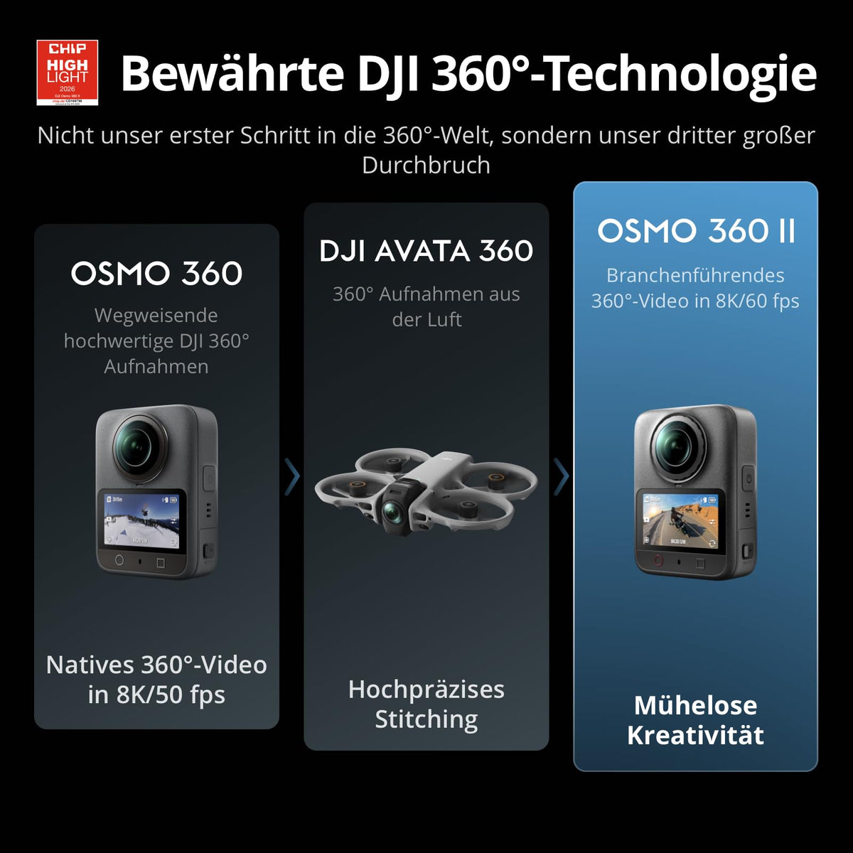 DJI Osmo 360 II Essential Combo, 8K-360°-Camera - 6937224157750