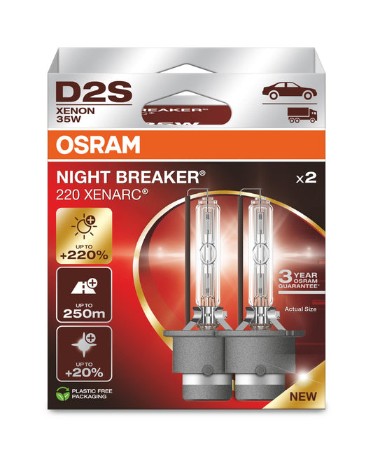 Osram D2S 35W XENARC® NIGHT BREAKER® LASER +220% 3 year guarantee* 2 pcs - 66240XN2-2HB