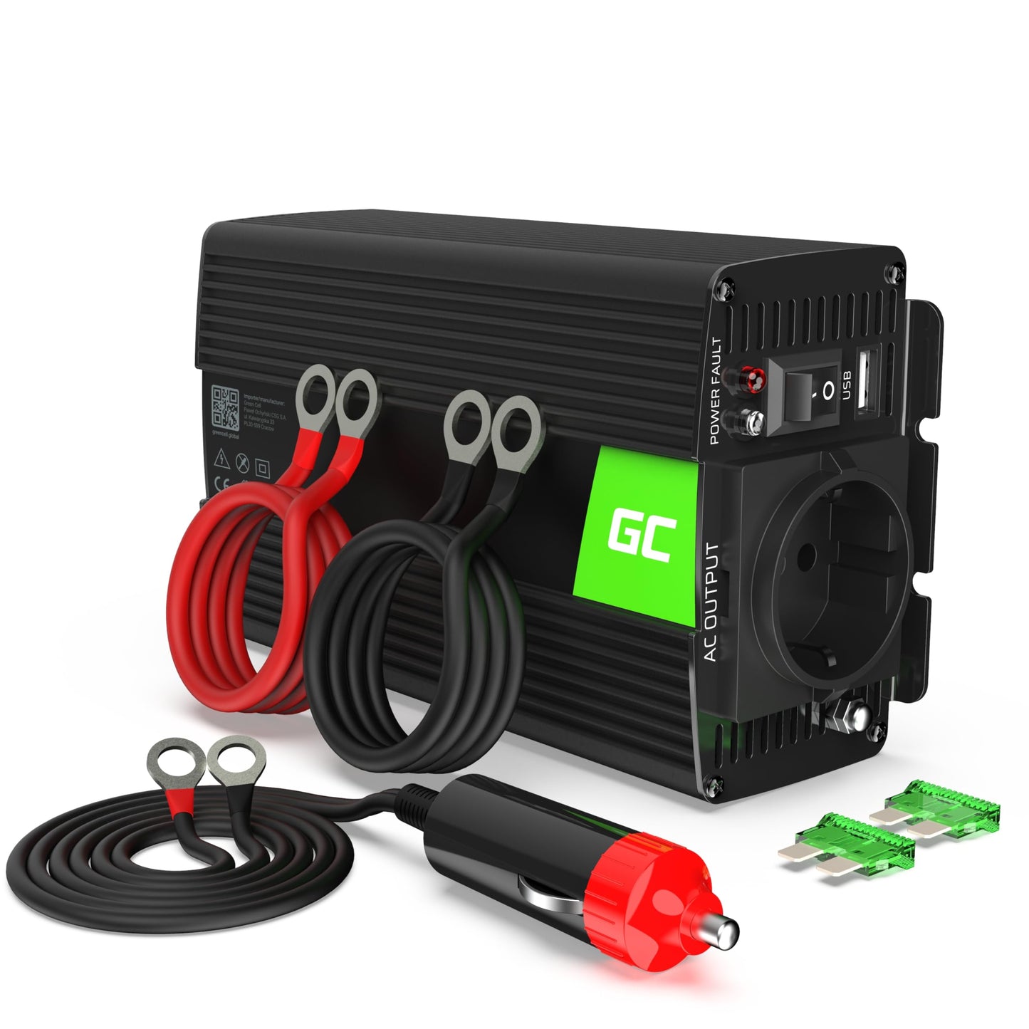 Green Cell 300W/600W 12V to 230V Pure Sine Volt Car Voltage Converter Inverter Converter Pure Sine Wave Power Solar Inverter DC AC Converter Current Converter Cigarette Lighter Socket - INV05DE