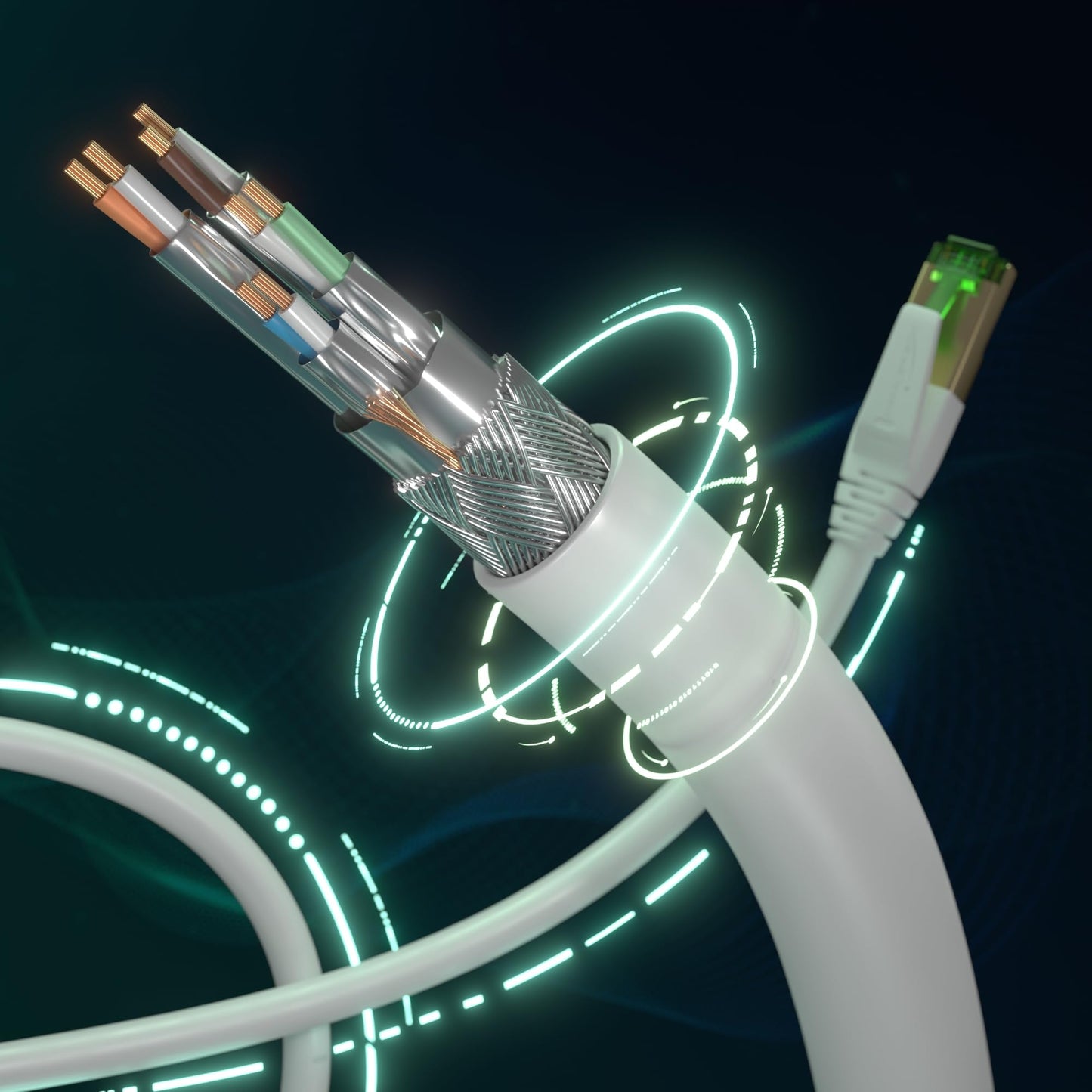 KabelDirekt - Cat 7 network cable, break-proof - 20m - 10 Gigabit LAN cable & Ethernet cable, available in 0.25-30m (patch cable for high-speed networks, PC, switch/router/modem, RJ45, white) - 1807