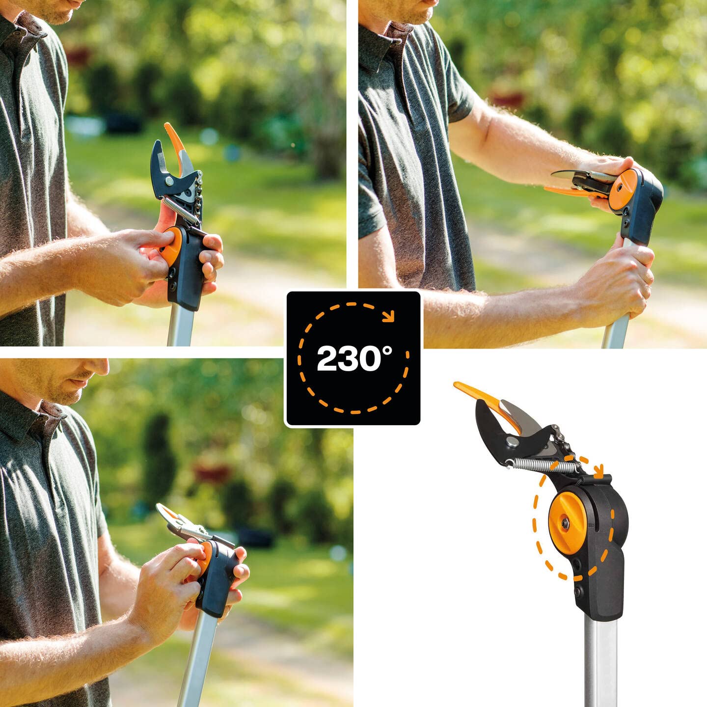 Fiskars cutting giraffe set, 2 pieces, bypass telescopic cutting giraffe UPX86 (length 2.4 - 4 m) and tree saw for bypass telescopic cutting giraffe UPX86 and UPX82 (length: 46 cm), 1077330