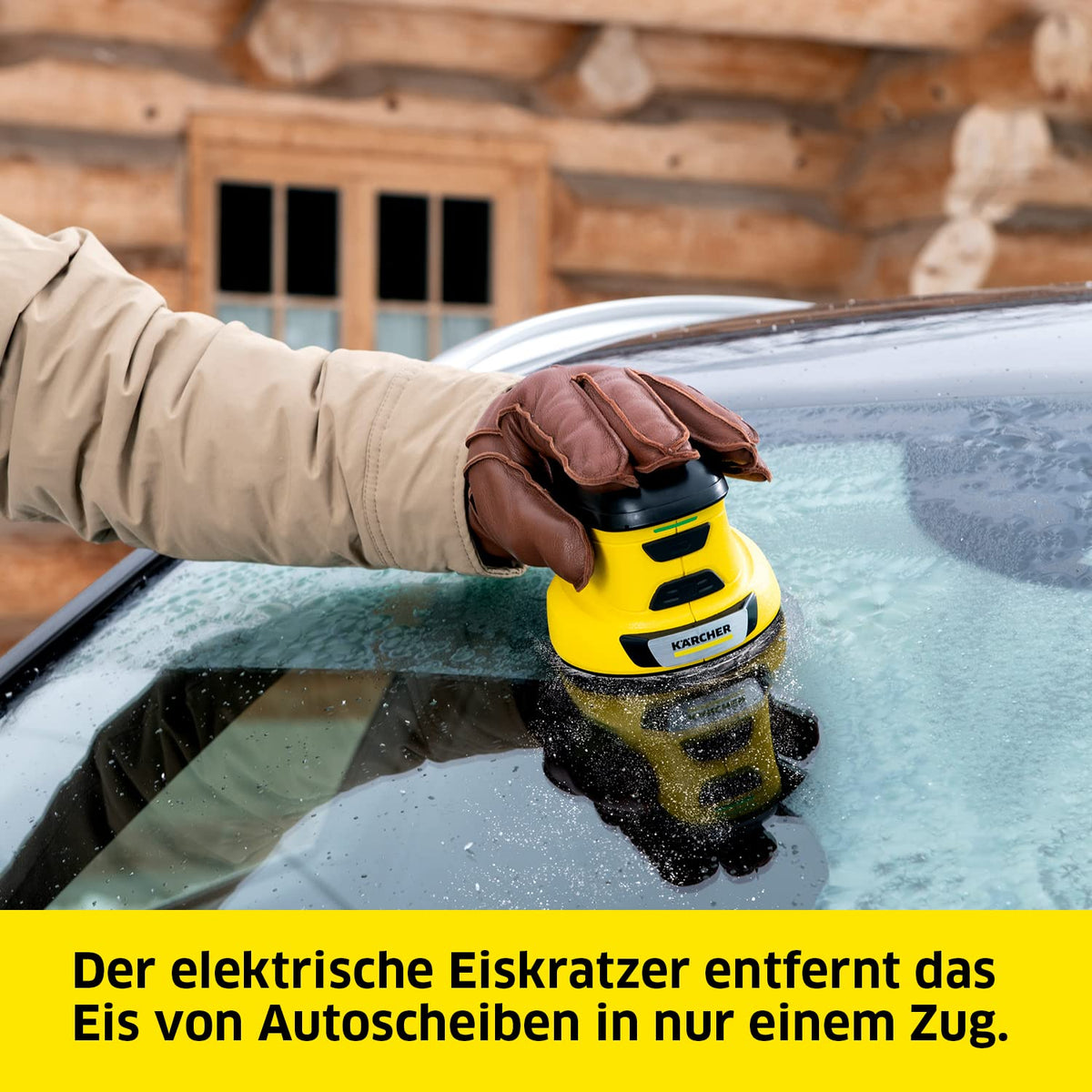 Kärcher Electric Ice Scraper EDI 4 Limited Edition, All-Season Solution for Car Windows (with Window Cleaning Set) - 1.598-904.0