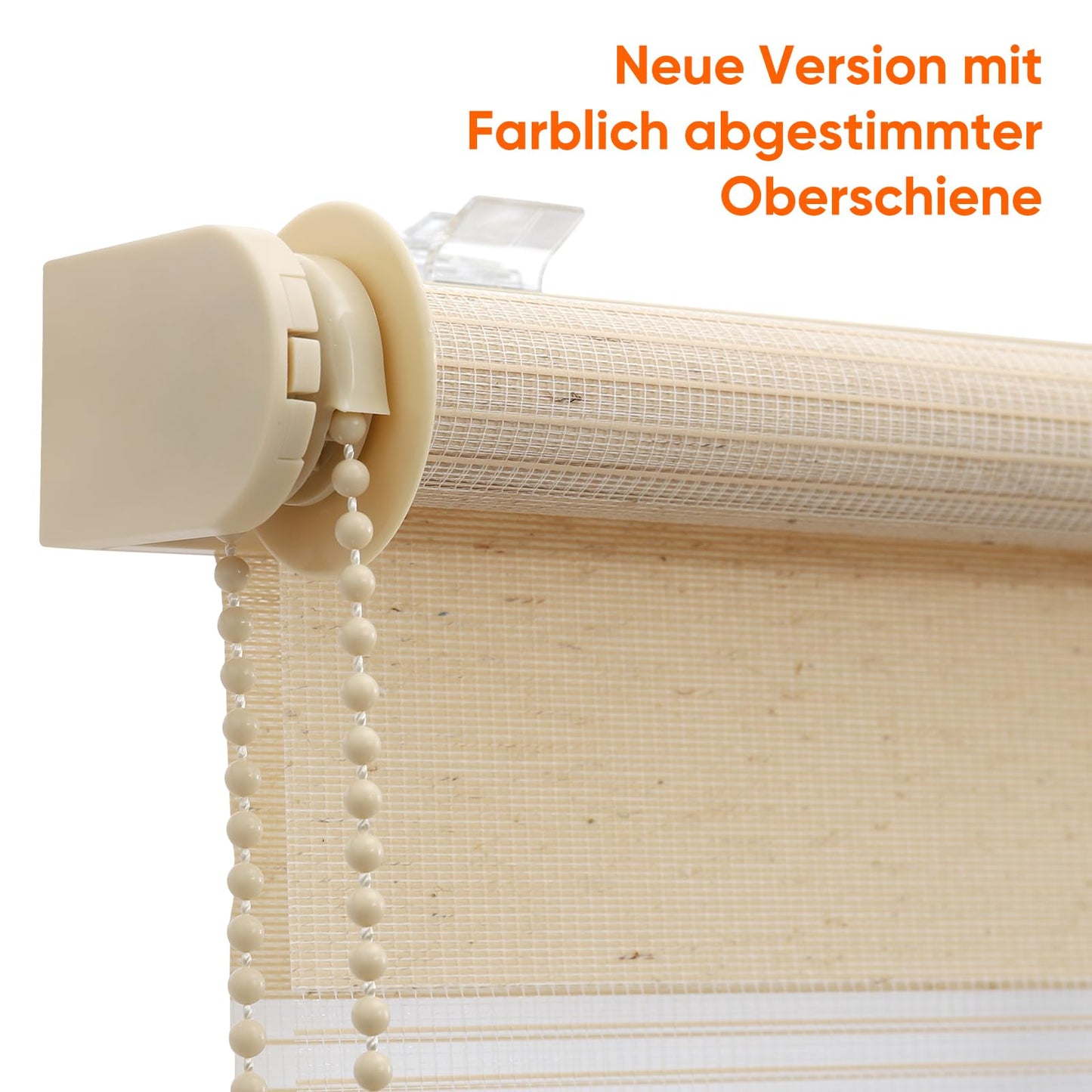 Sekey double roller blind Klemmfix without drilling for windows, double roller blind 80 cm wide, duo roller blind sun protection, 80x210cm, yellow linen - BL-2541