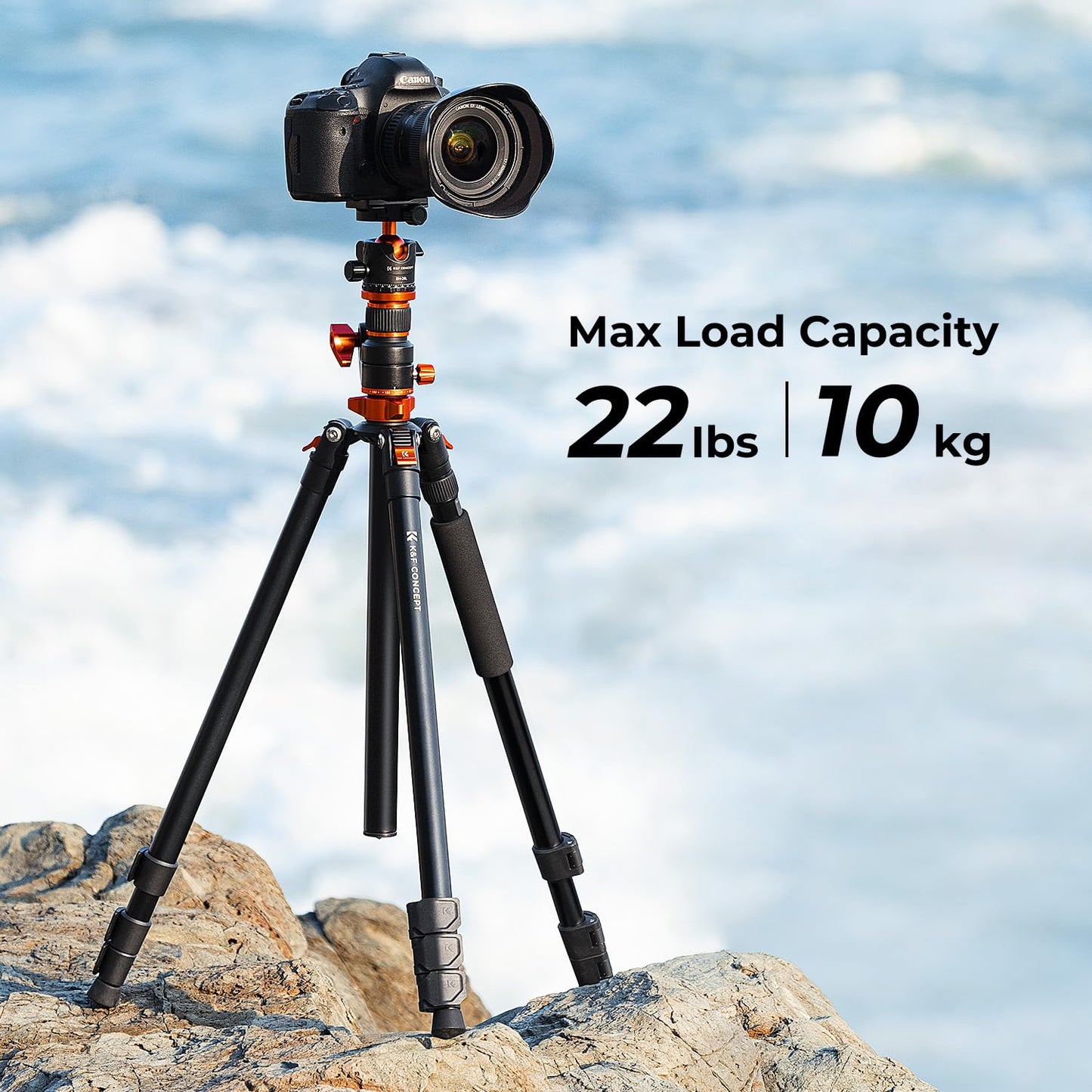K&F CONCEPT New tripod for camera, 230cm professional camera tripod with new center column construction, removable monopod, tripod for outdoor and indoor shots T254A7+BH-28L - KF09.119