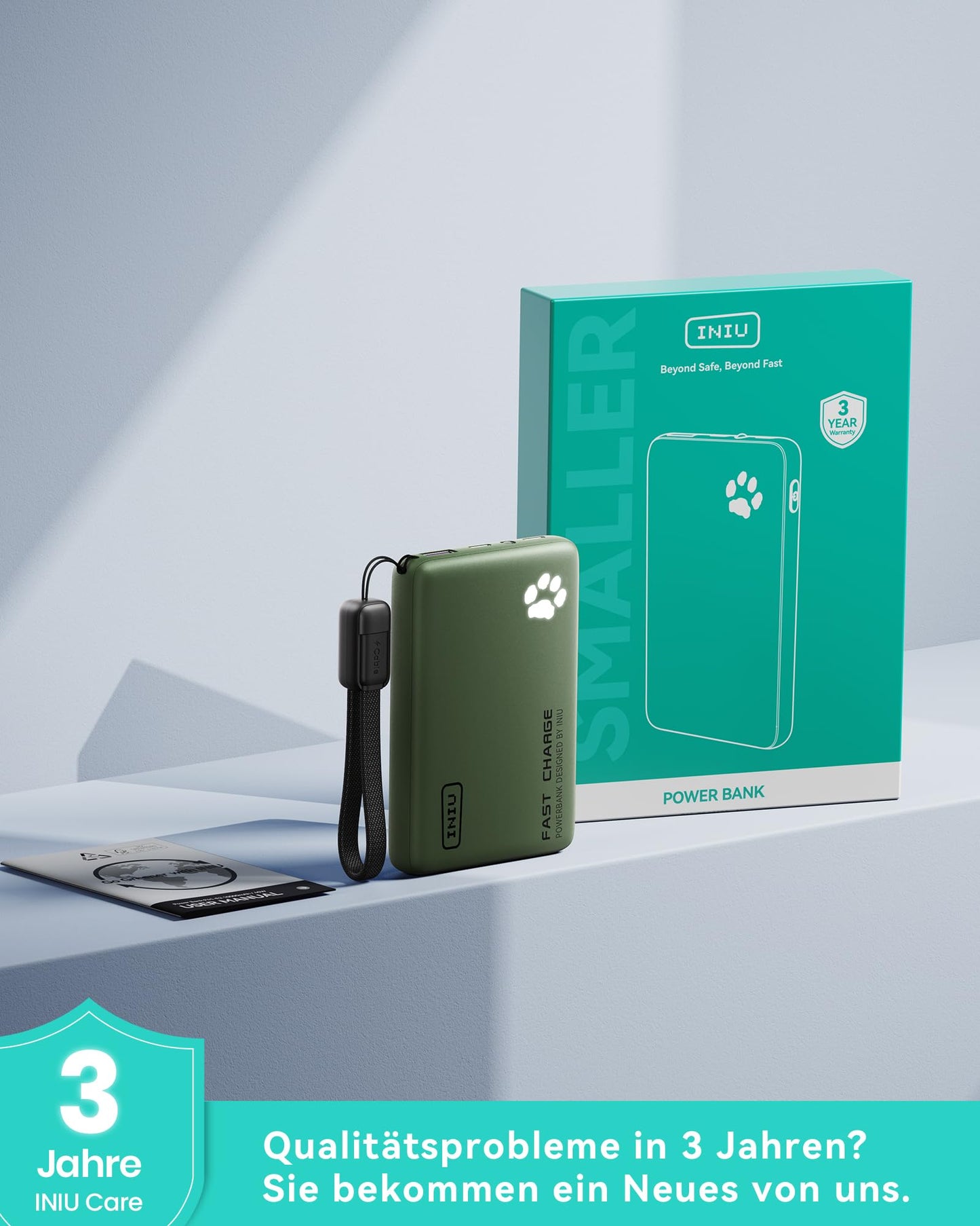 INIU Portable Charger Ultra Thin 10000mAh 45W PD Power Bank Fast Charging Mini Battery Travel Accessories Ship Accessories for Students Travelers Teens Boys Girls Green - P41