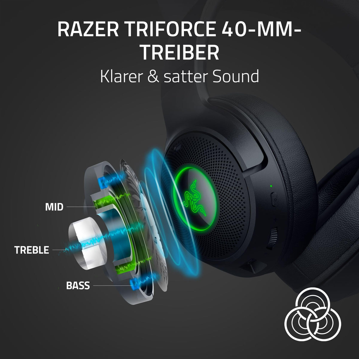 Razer Kraken Kitty V2 BT - Wireless Bluetooth RGB headset with kitty ears for gaming and streaming (325g, Triforce 40mm drivers, Bluetooth 5.2, noise-cancelling mic, 40 hours battery life) Black - RZ04-04860500-R3M1