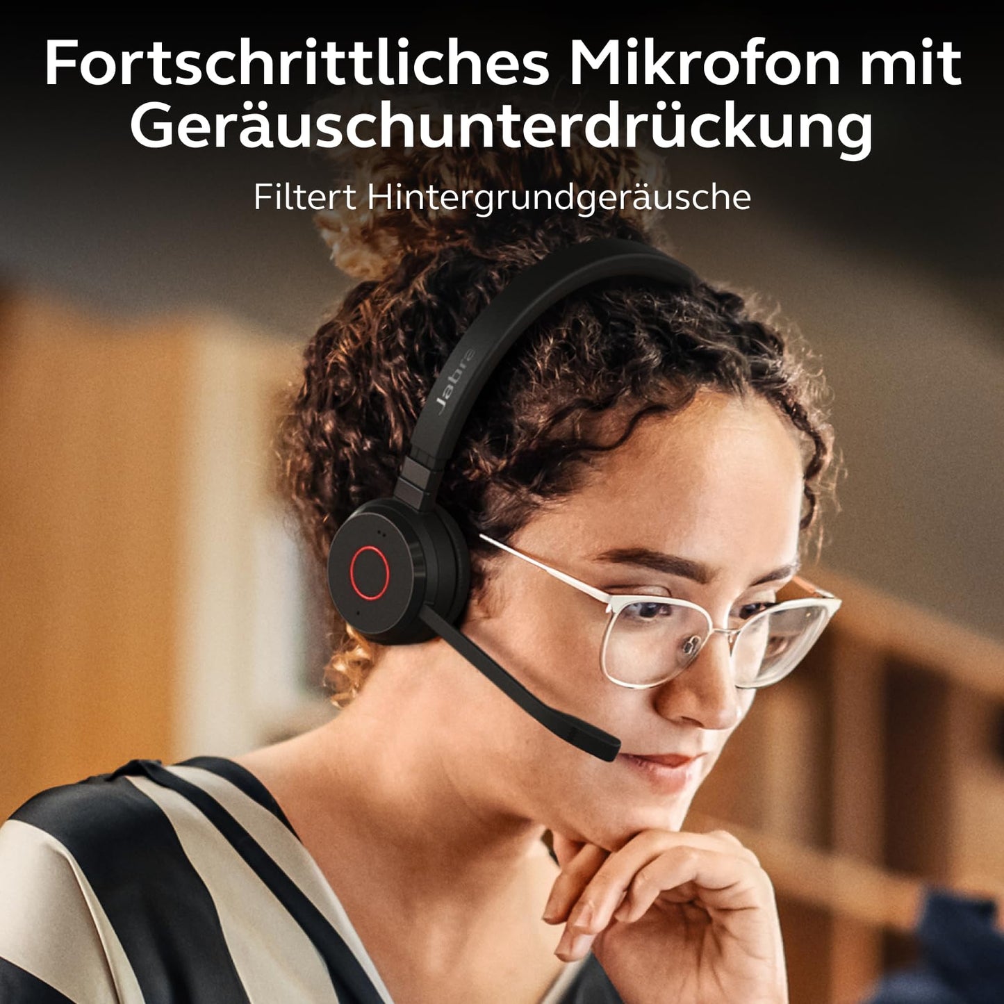 Jabra Evolve 65 TE (3rd Edition 2025) Wireless Bluetooth mono headset with microphone, connection for 2 devices, 16 hours of battery life, noise cancellation, USB-A adapter, MS Teams, black - 6693-833-309