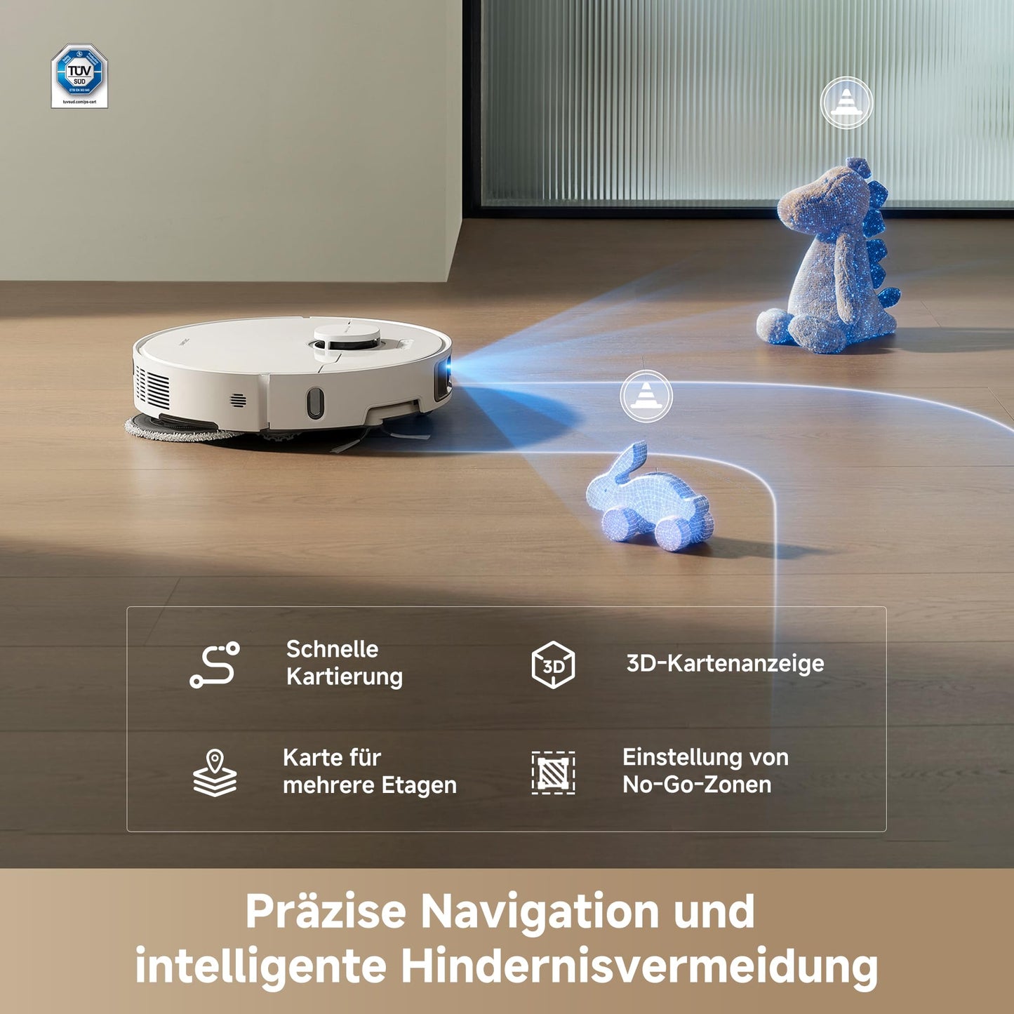 DREAME L10s Ultra Gen 3 Kit robot vacuum cleaner with mopping function with a suction power of 25,000 Pa, extendable side brush and mop, self-cleaning all-in-one docking station, control via app and voice - RLL53SE
