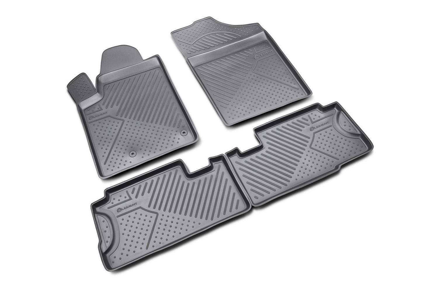 Element 3D rubber floor mats suitable for Peugeot Partner 2008- | 100% custom-fit all-weather floor mats made of TPE, high edge, waterproof, non-slip, odorless - PEUGEOT