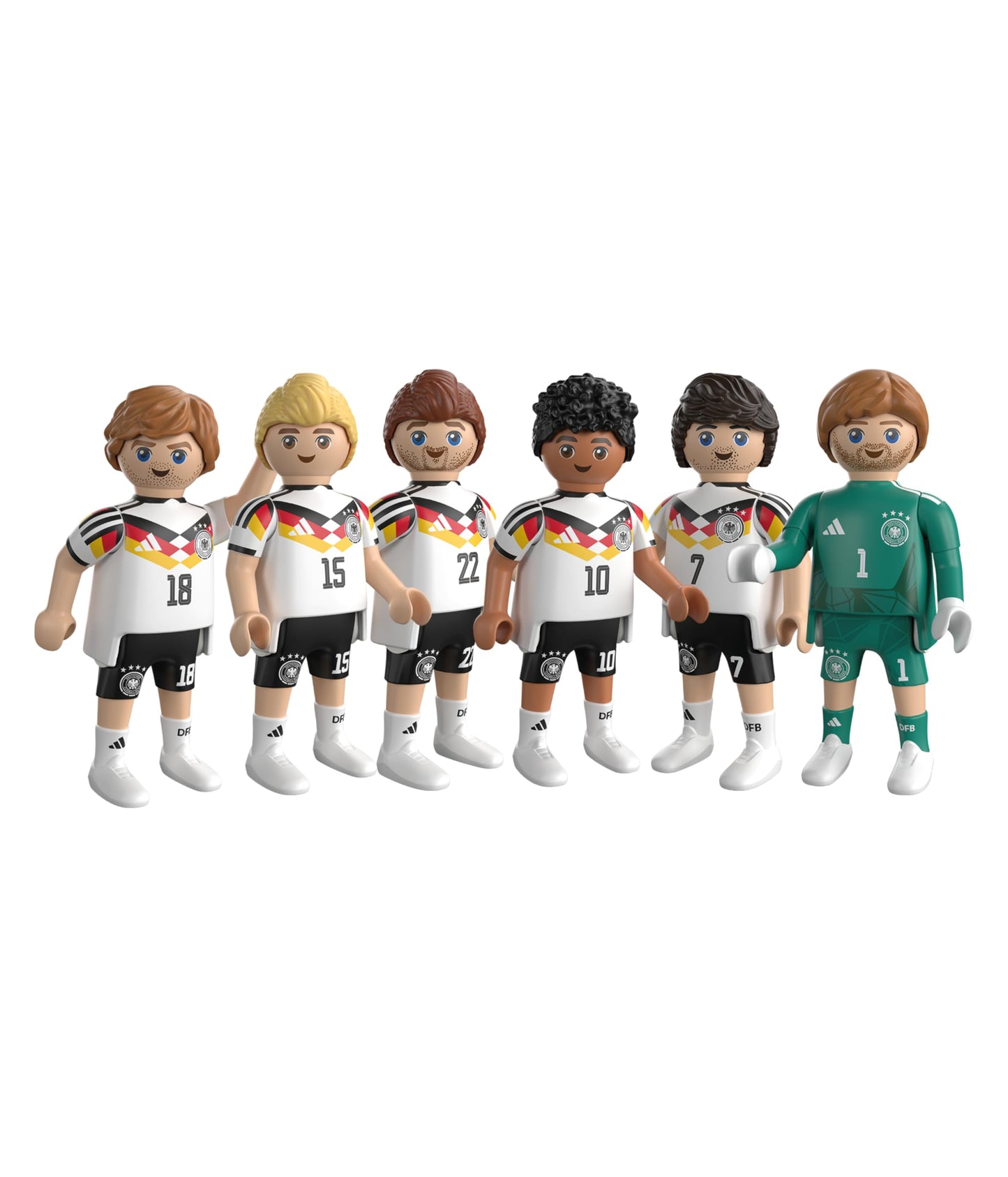 PLAYMOBIL | DFB | World Cup Collector's Set 2 | Football World Cup with Kai Havertz, Jamal Musiala, David Raum, Maximilian Mittelstädt, Nico Schlotterbeck & goalkeeper | 210450