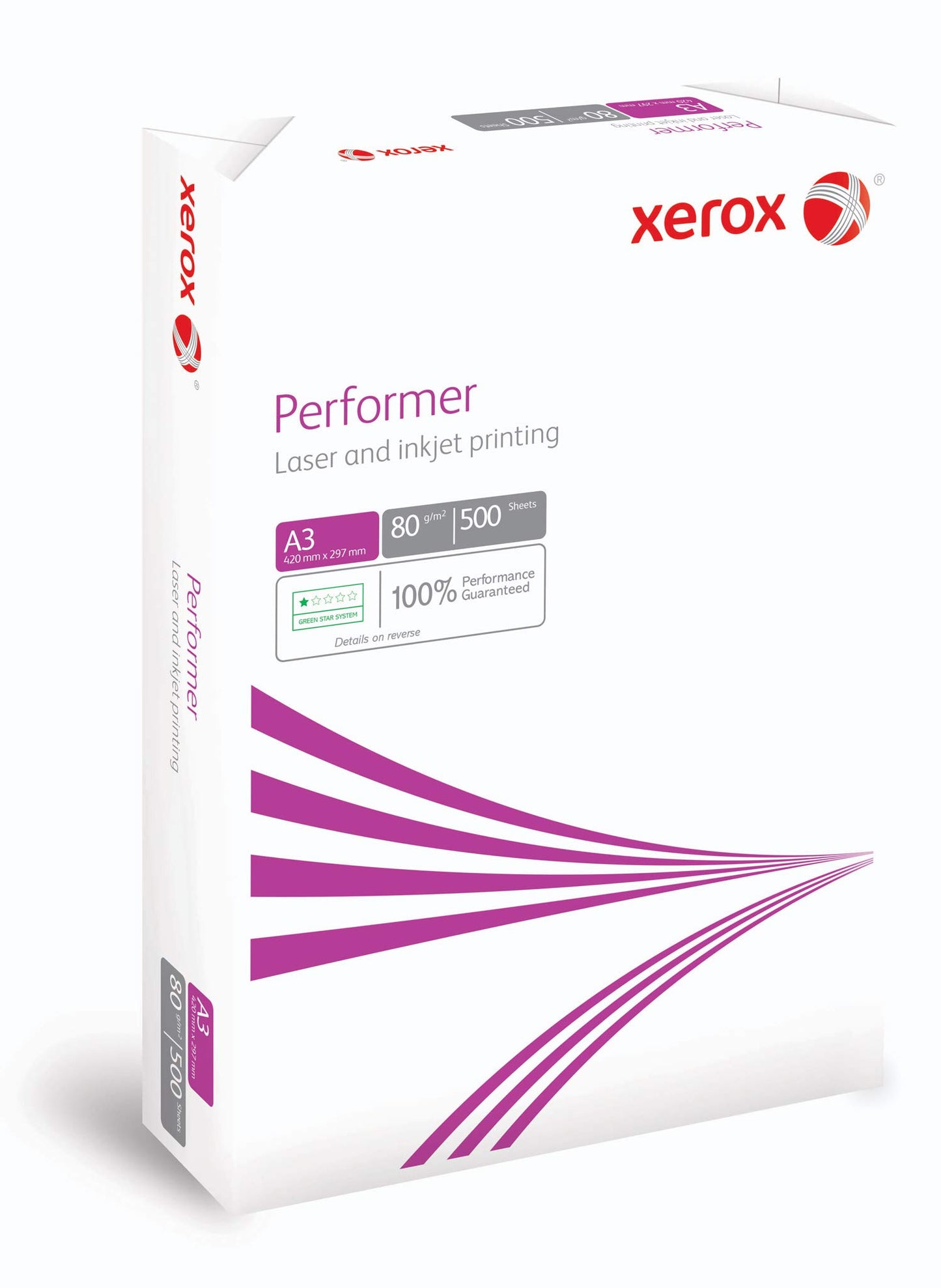 Xerox 003R90569 Performer copier/printer/universal paper, DIN A3, 80 g/m², box with 5 packs of 500 sheets, white, A3 (297 x 420 mm), 003R90569B