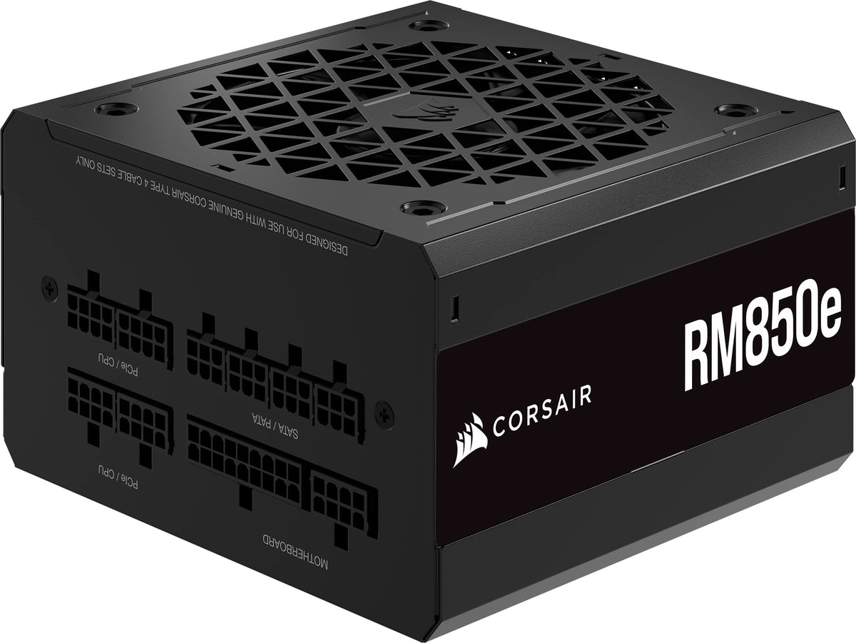 Corsair RM850e (2023) Sursă ATX complet modulară, silențioasă - Compatibilă cu ATX 3.1 și PCIe 5.1 - Condensatori de 105°C - Eficiență 80 PLUS Gold - Suport pentru Modern Standby - Negru - CP-9020263-EU
