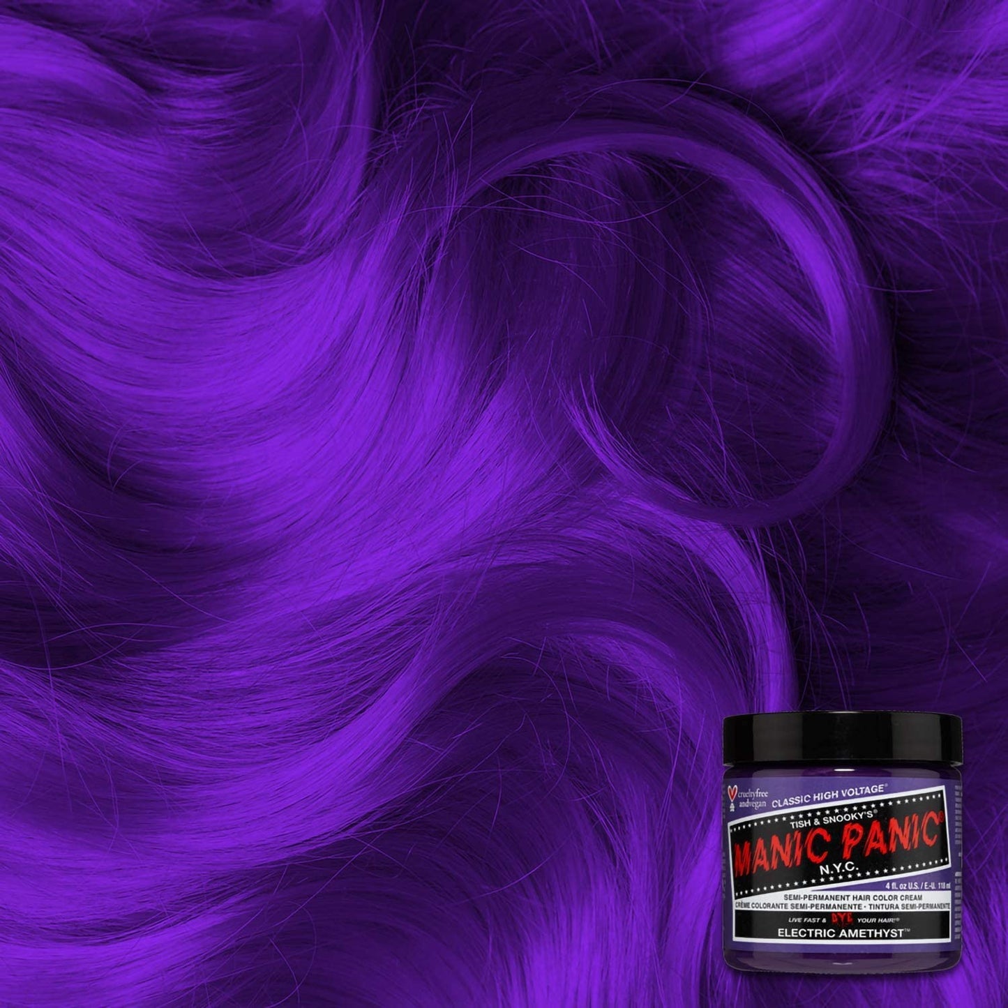 Manic Panic Electric Amethyst Classic Cream Semi-Permanent Hair Color Purple 2 x 118ml - HCR