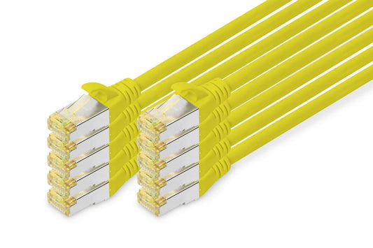 DIGITUS LAN cable Cat 6A – 2 m – 10 pieces – S/FTP shielded – yellow - DK-1644-A-020-Y-10