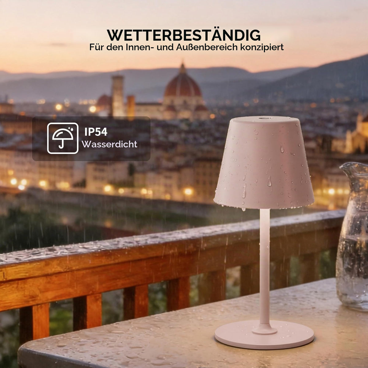 UPXNBOR LED Table Lamp Wireless 2-Piece Set, Metal Table Lamp for Outdoor & Indoor - UP-WSA